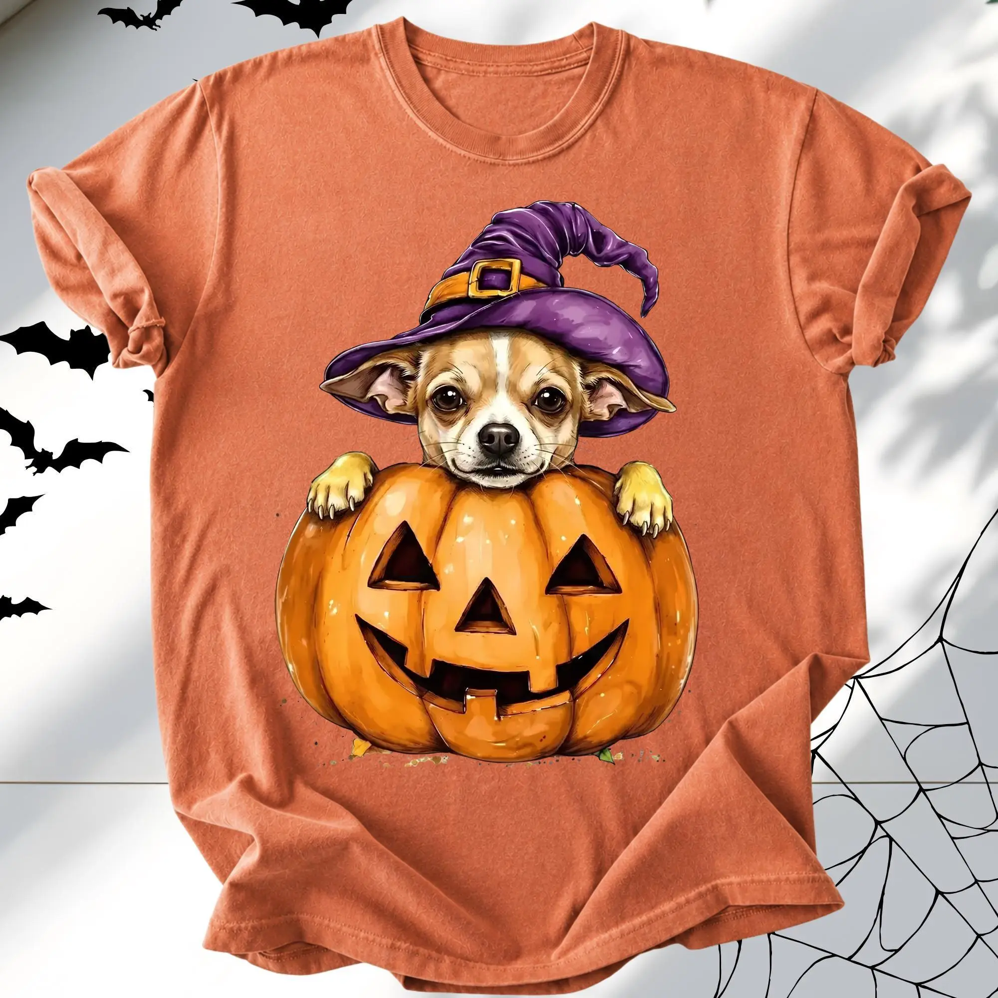Comfort Colors Dog Breeds Halloween Yam Shirt, Pumpkin Portrait Tee, Custom Breed Dog Mom Spooky Gift - photo 2