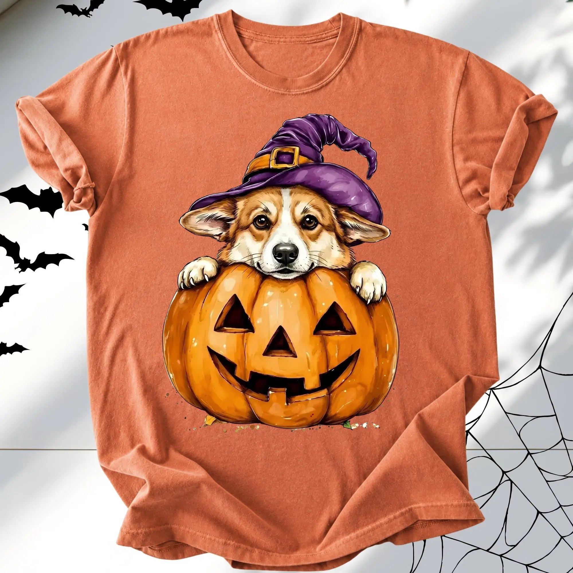 Comfort Colors Dog Breeds Halloween Yam Shirt, Pumpkin Portrait Tee, Custom Breed Dog Mom Spooky Gift - photo 3