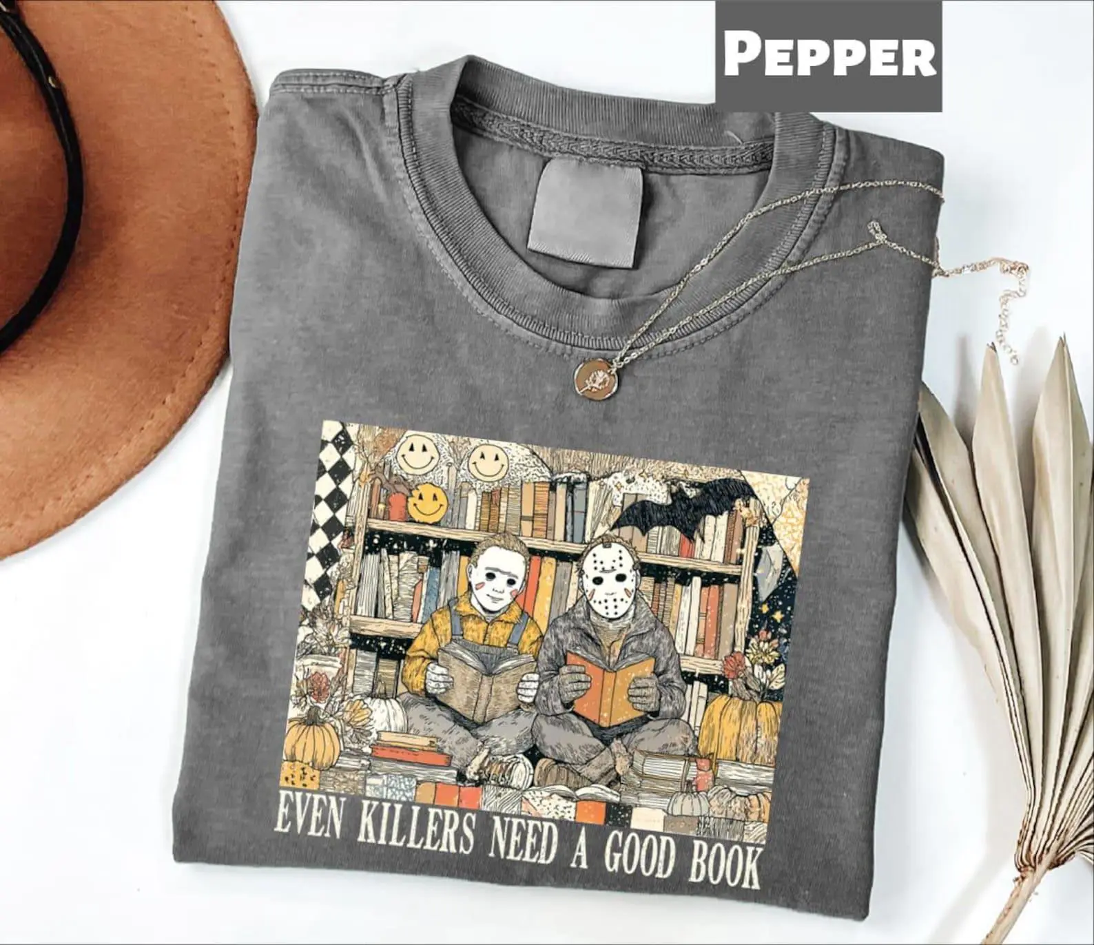 Comfort Colors Even Killers Need a Good Book Shirt, Funny Horror Reader Spooky Bookish Graphic Tee