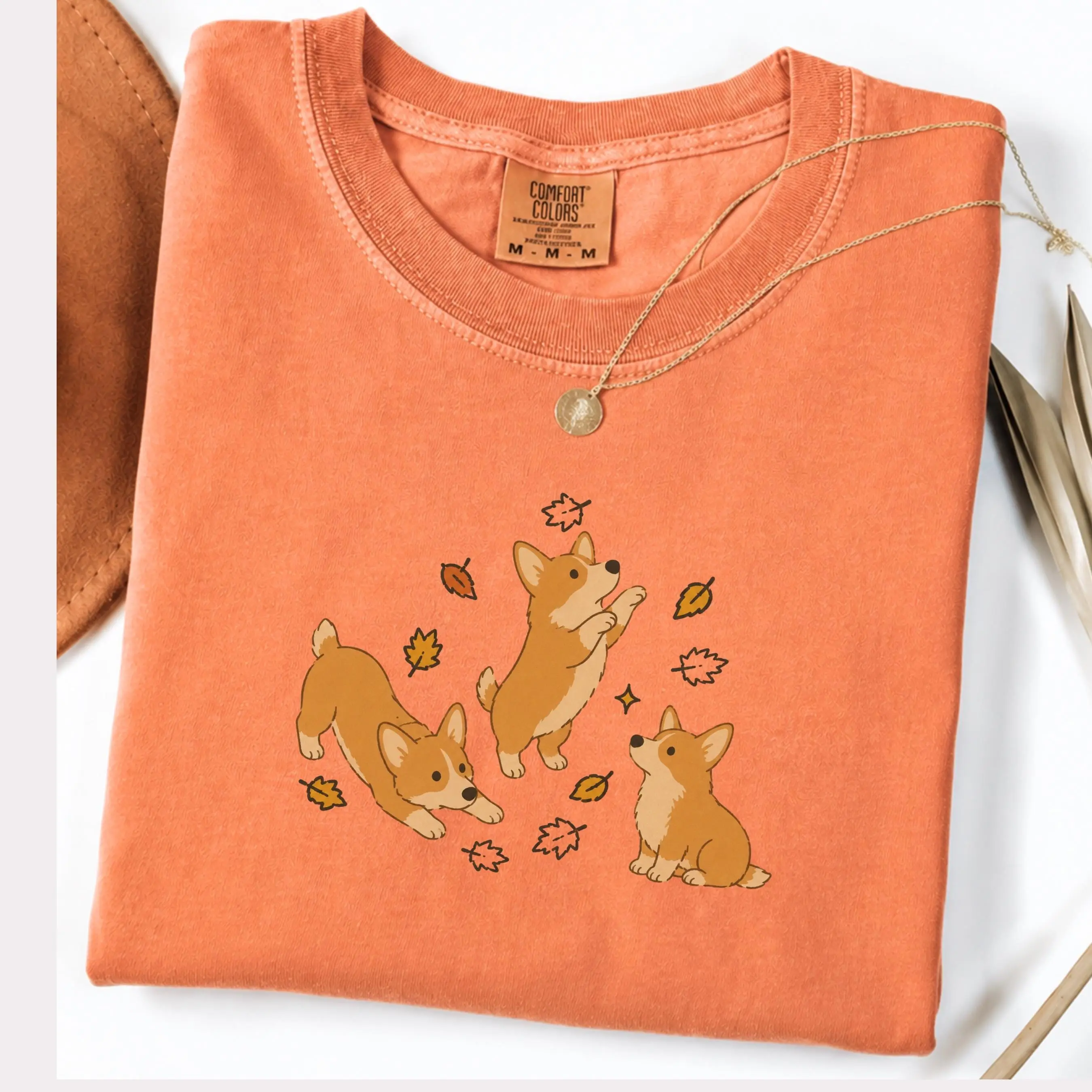 Comfort Colors Fall Corgi Sweatshirt, Cute Autumn Pumpkin Patch Dog Lover Tee, Cozy Mom Gift