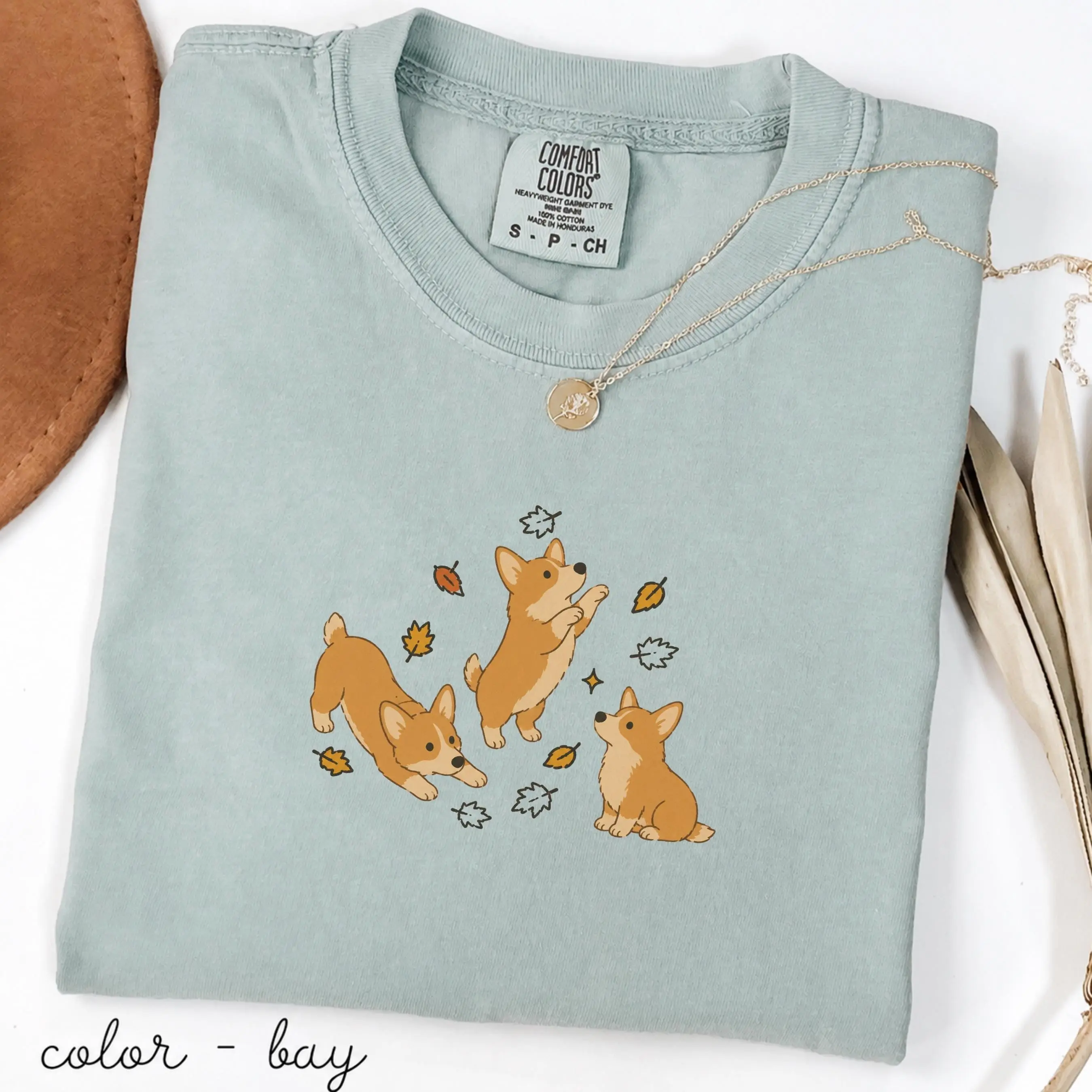 Comfort Colors Fall Corgi Sweatshirt, Cute Autumn Pumpkin Patch Dog Lover Tee, Cozy Mom Gift - photo 4