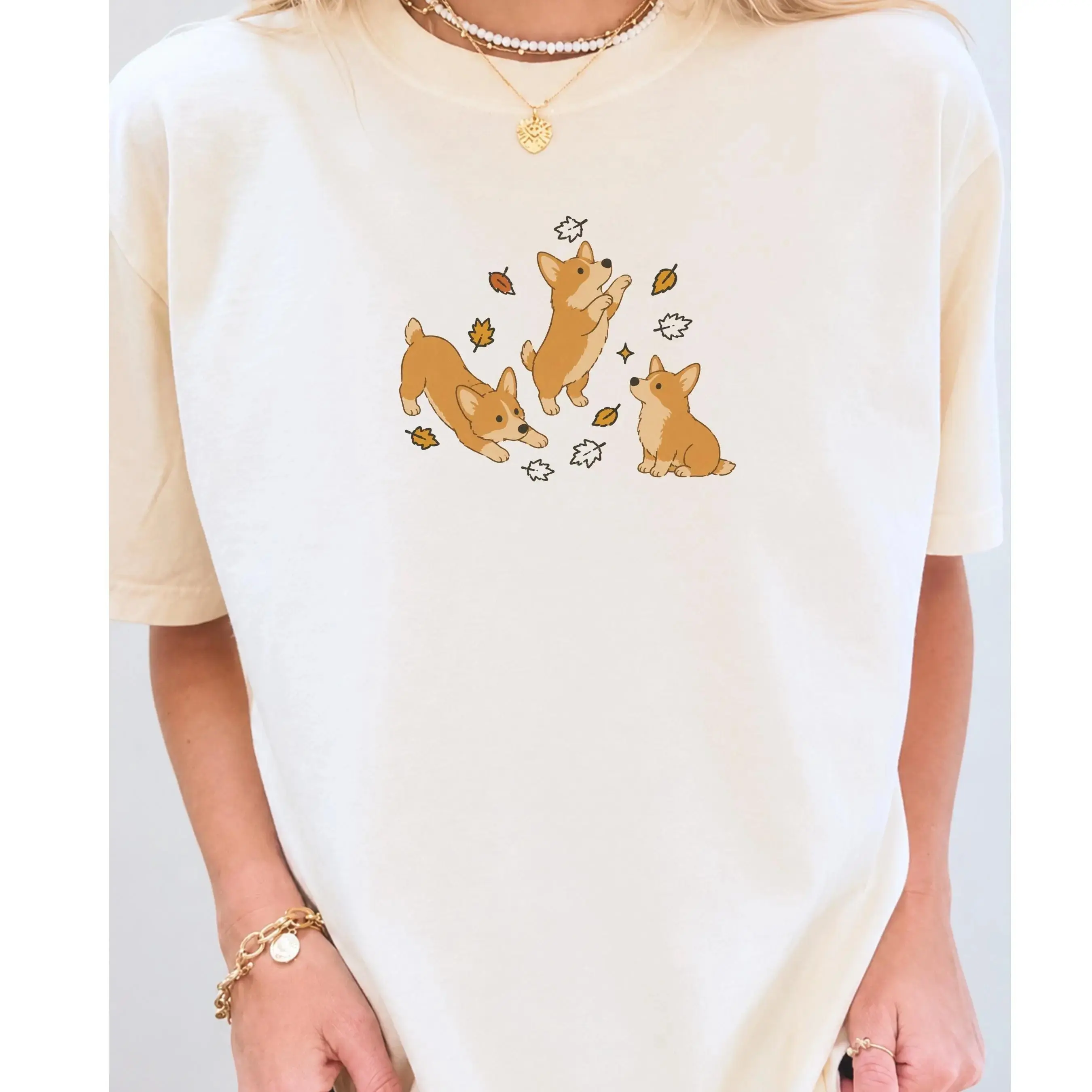 Comfort Colors Cozy Fall Corgi Sweatshirt, Cute Autumn Pumpkin Patch Dog Mom Lover Womens Graphic - photo 4