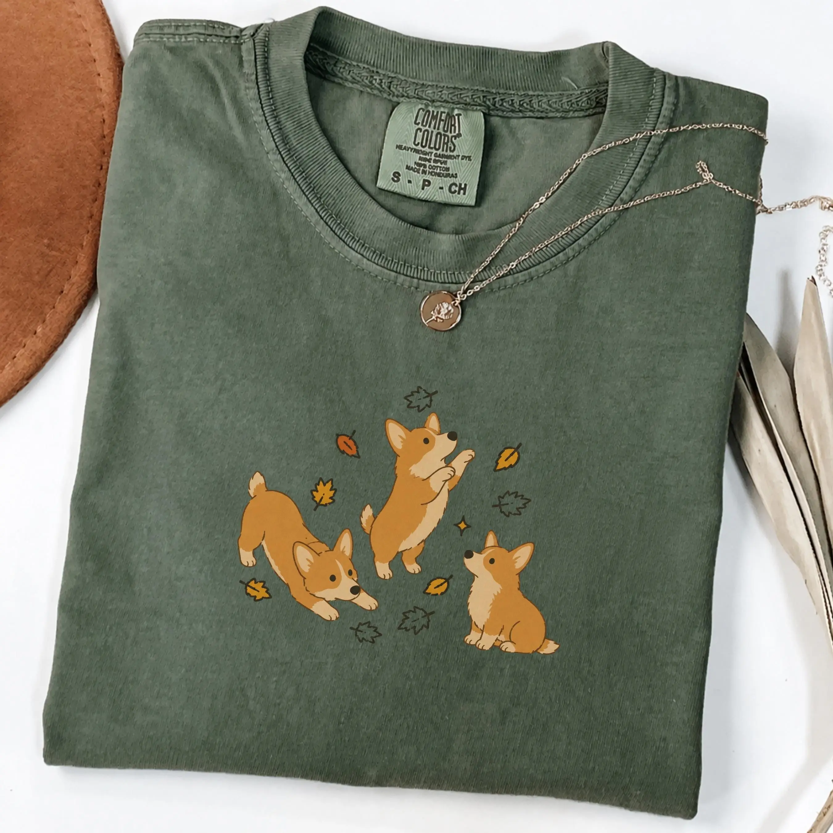 Comfort Colors Fall Corgi Sweatshirt, Cute Autumn Pumpkin Patch Dog Lover Tee, Cozy Mom Gift - photo 5