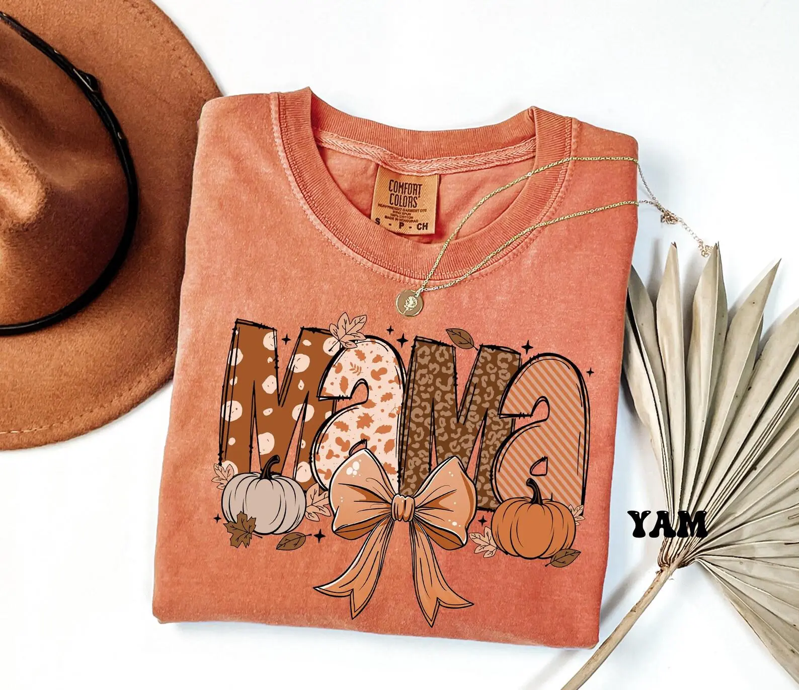 Comfort Colors Fall Mama Shirt, Funny Pumpkin Season Mom Tee, Thanksgiving Gift For Women - photo 3