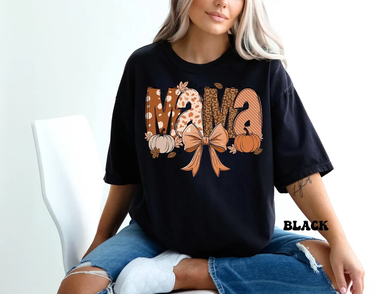 Comfort Colors Fall Mama Shirt, Funny Pumpkin Season Mom Tee, Thanksgiving Gift For Women - photo 4