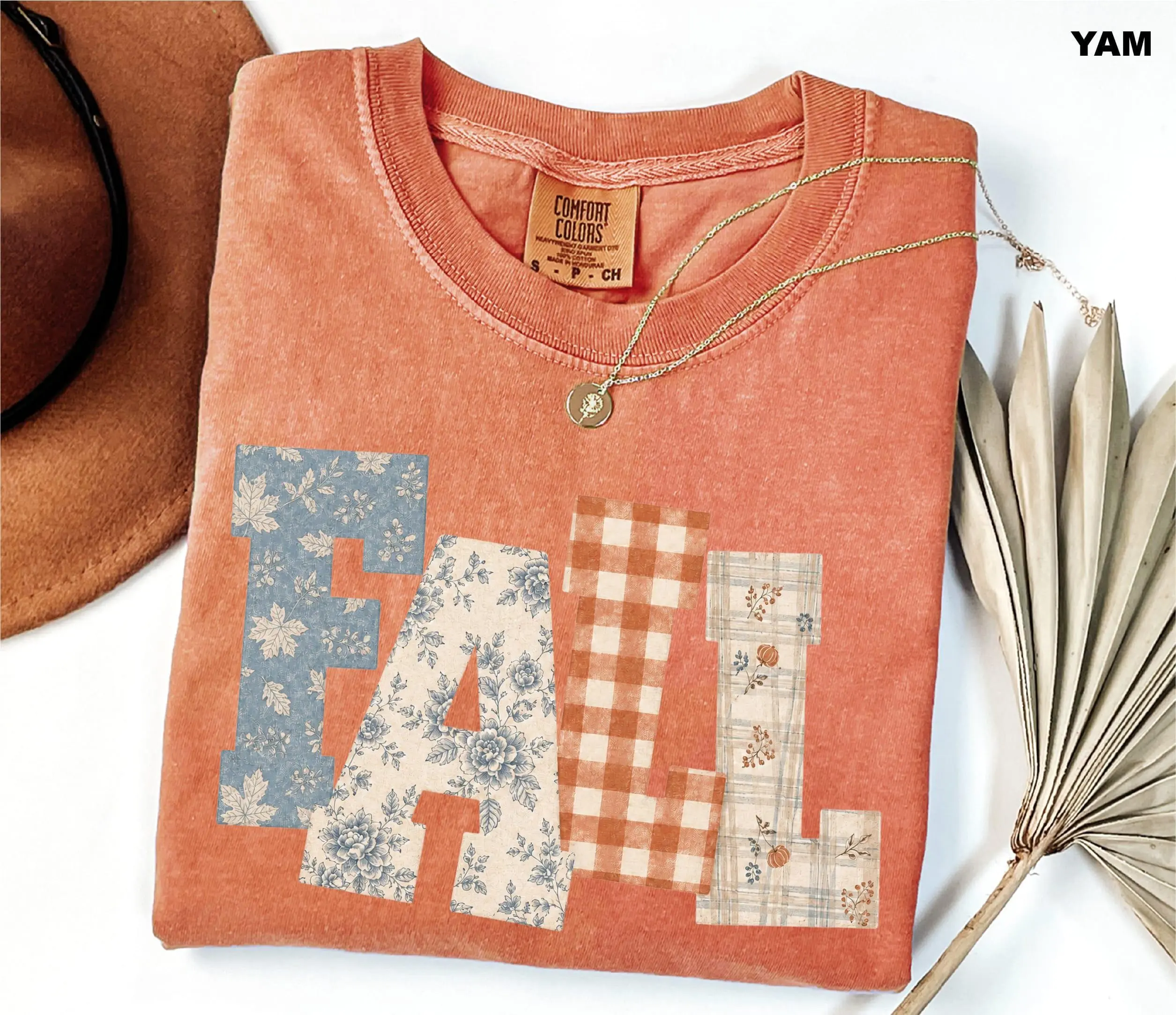 Comfort Colors Fall Patchwork Sweatshirt, Floral Gingham Quilted Cottagecore Vintage Farmhouse Autumn Gift - photo 5