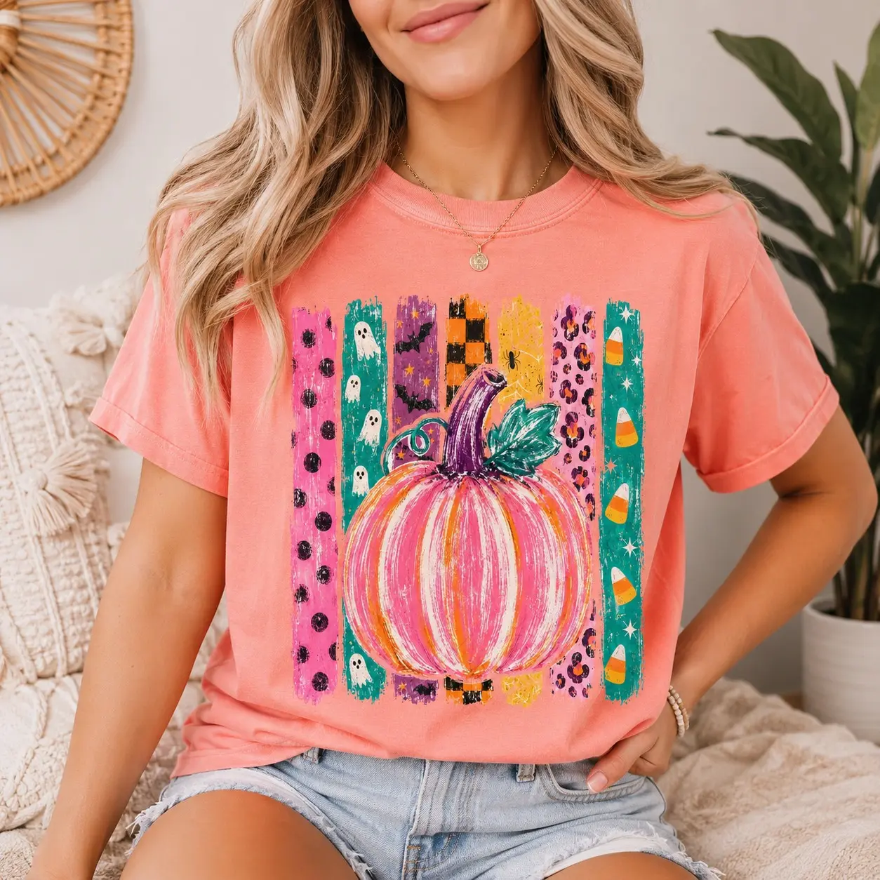 Comfort Colors Hey Pumpkin Fall Shirt, Distressed Cozy Autumn Season Mom Graphic Tee