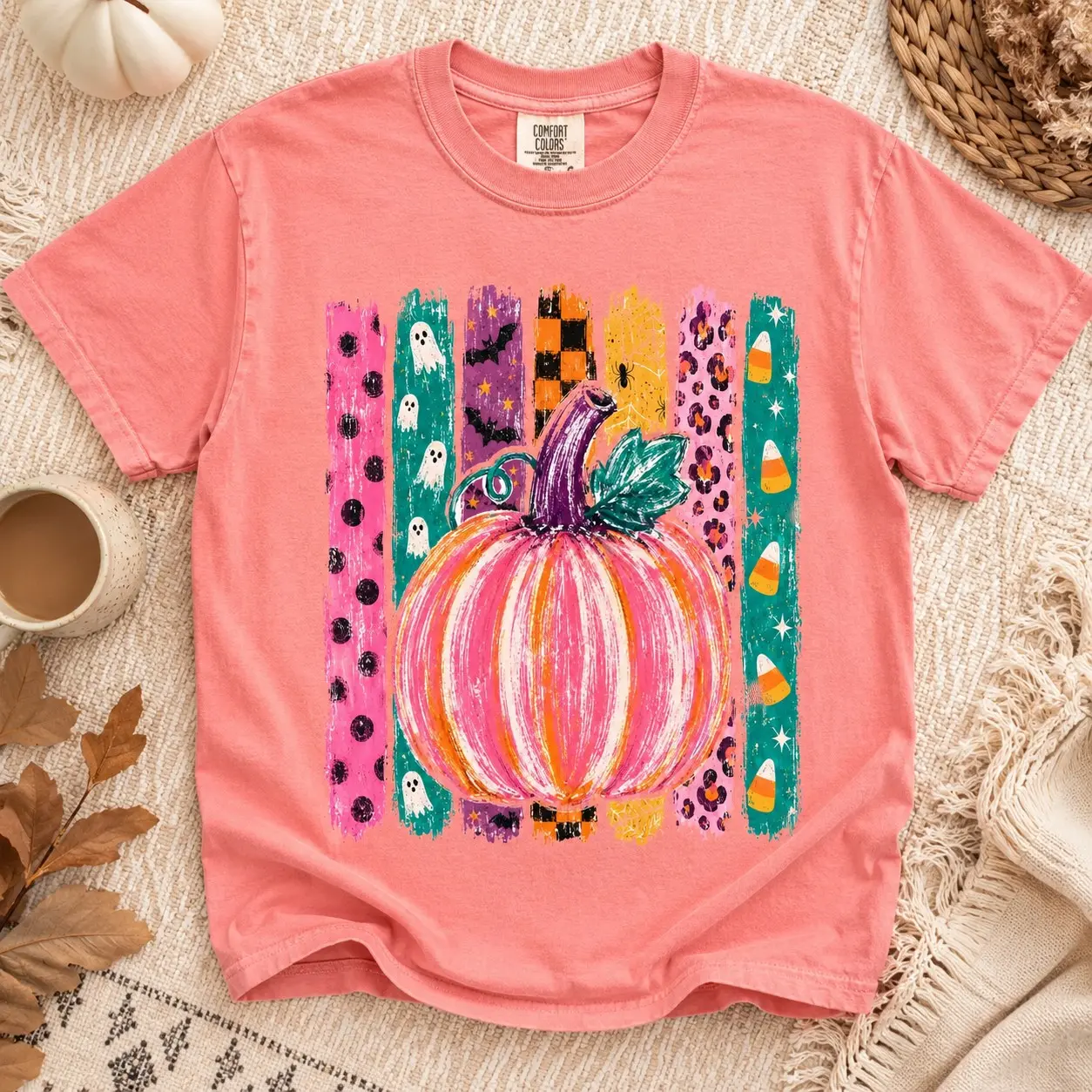 Comfort Colors Hey Pumpkin Fall Shirt, Distressed Cozy Autumn Season Mom Graphic Tee - photo 2