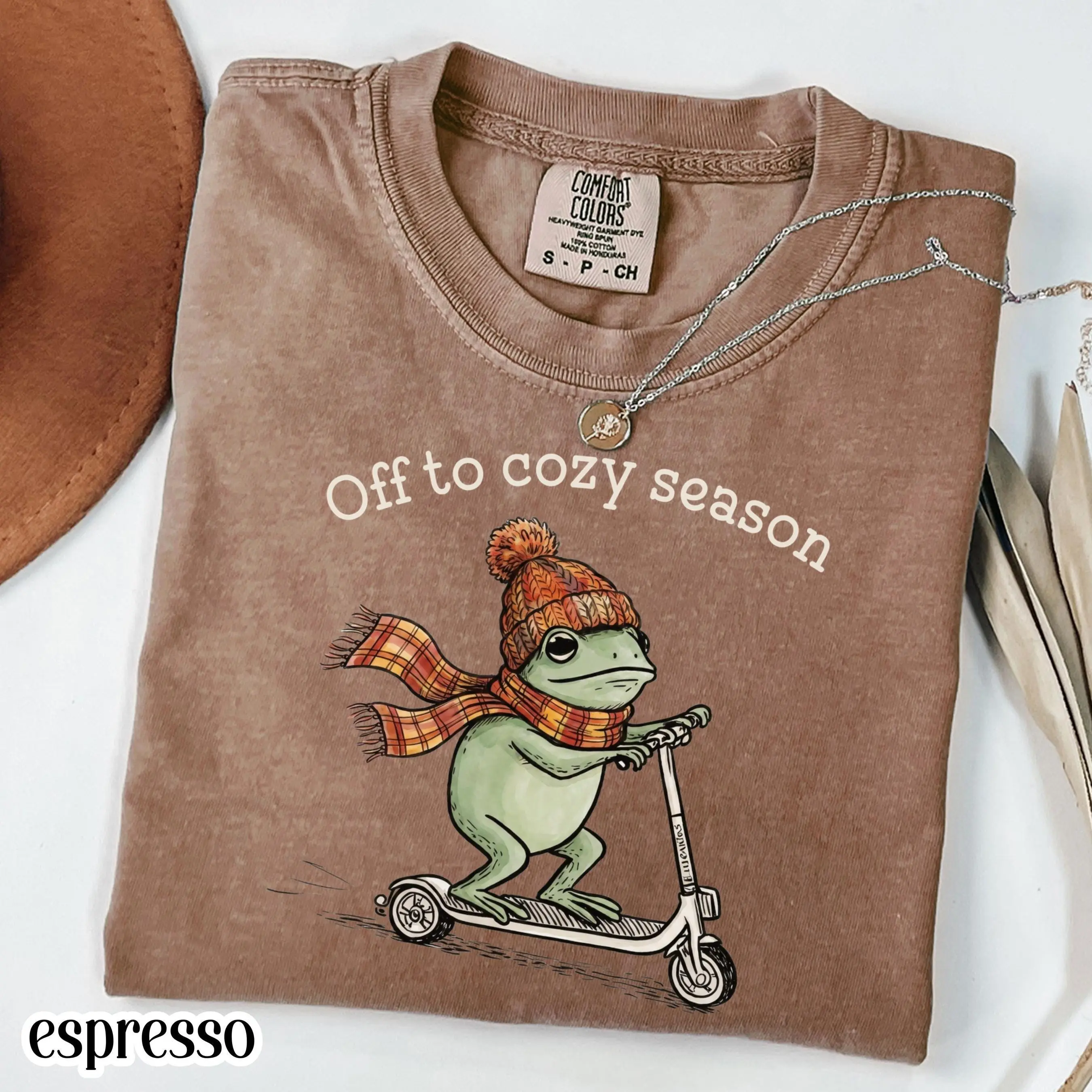 Comfort Colors Funny Frog Pumpkin Fall T-Shirt, Cozy Autumn Season Silly Thanksgiving Harvest Football Tee - photo 4
