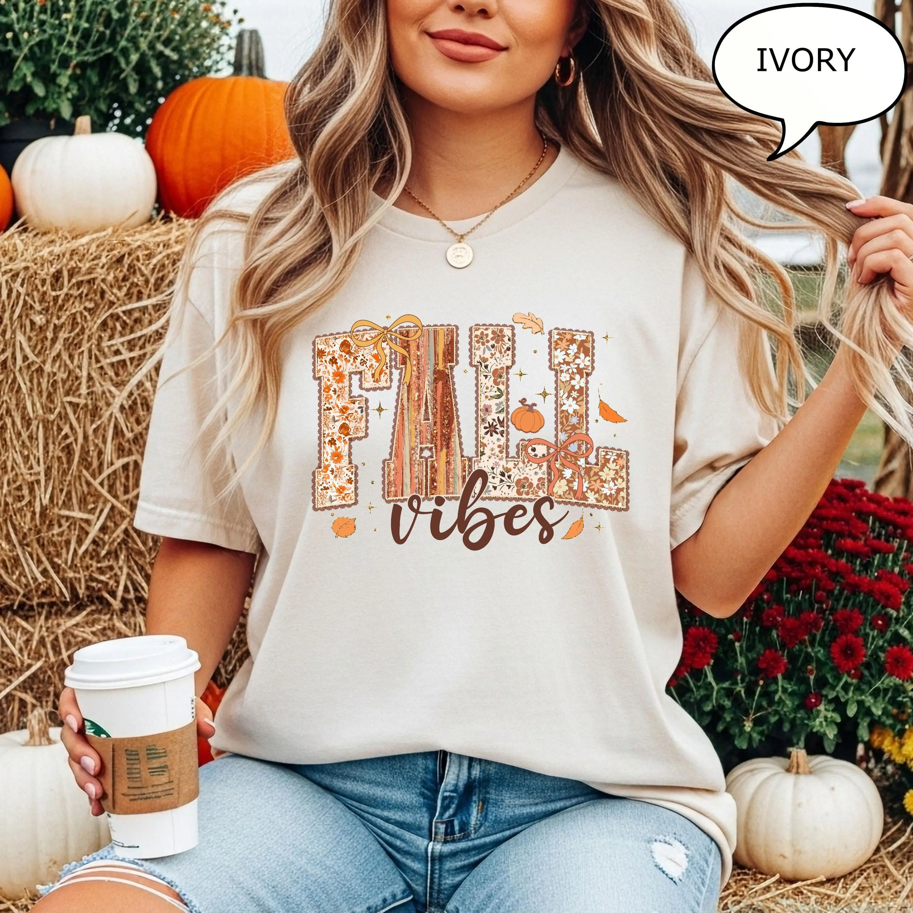 Comfort Colors Fall Vibes T-Shirt, Autumn Season Apparel, Thanksgiving Halloween Graphic Tee Gift - photo 5