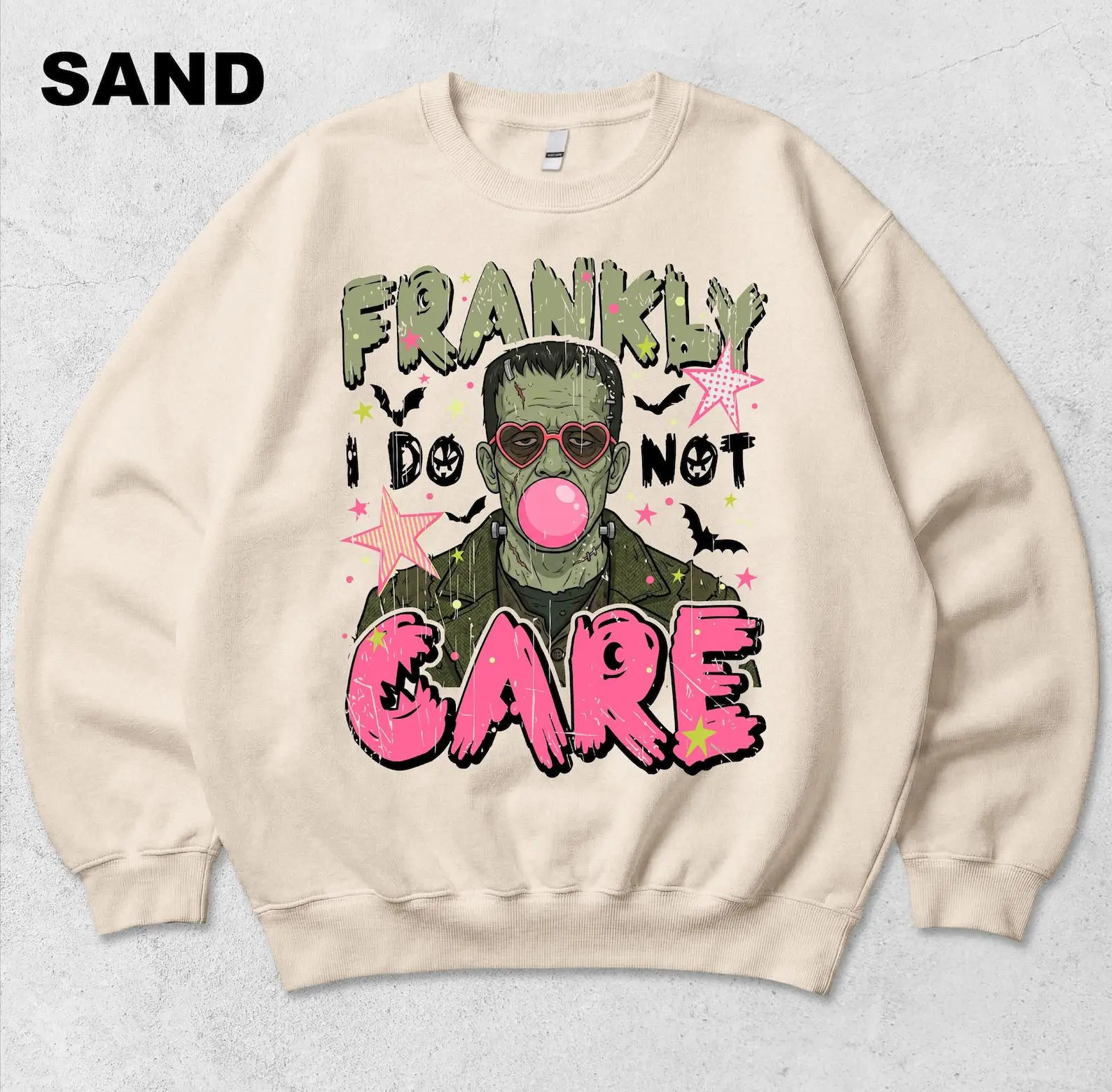 Comfort Colors Frankly I Do Not Care Shirt, Frankenstein Bubblegum Funny Halloween Horror Tee, Spooky Season Gift - photo 4