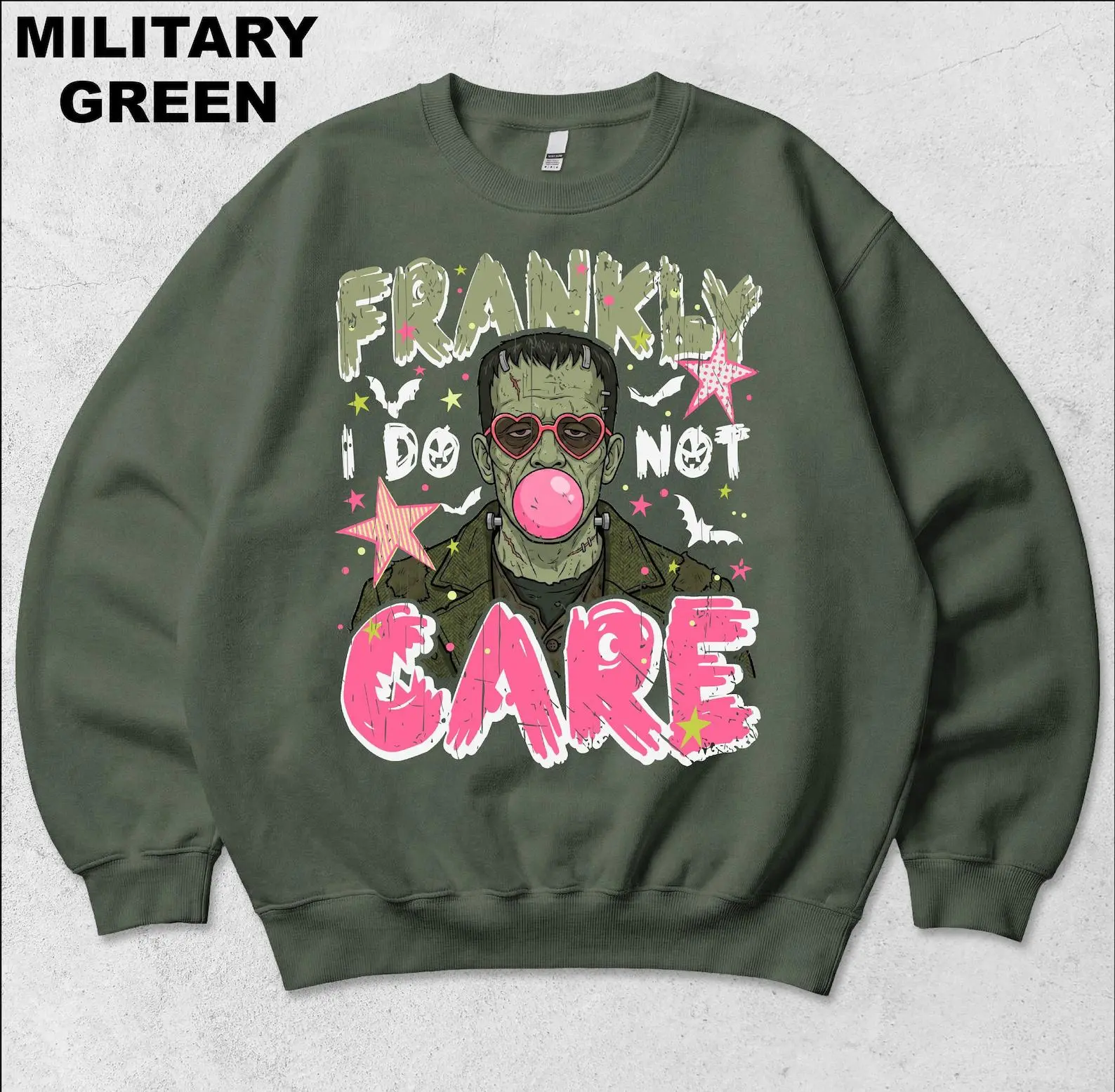 Comfort Colors Frankly I Do Not Care Shirt, Frankenstein Bubblegum Funny Halloween Horror Tee, Spooky Season Gift - photo 5