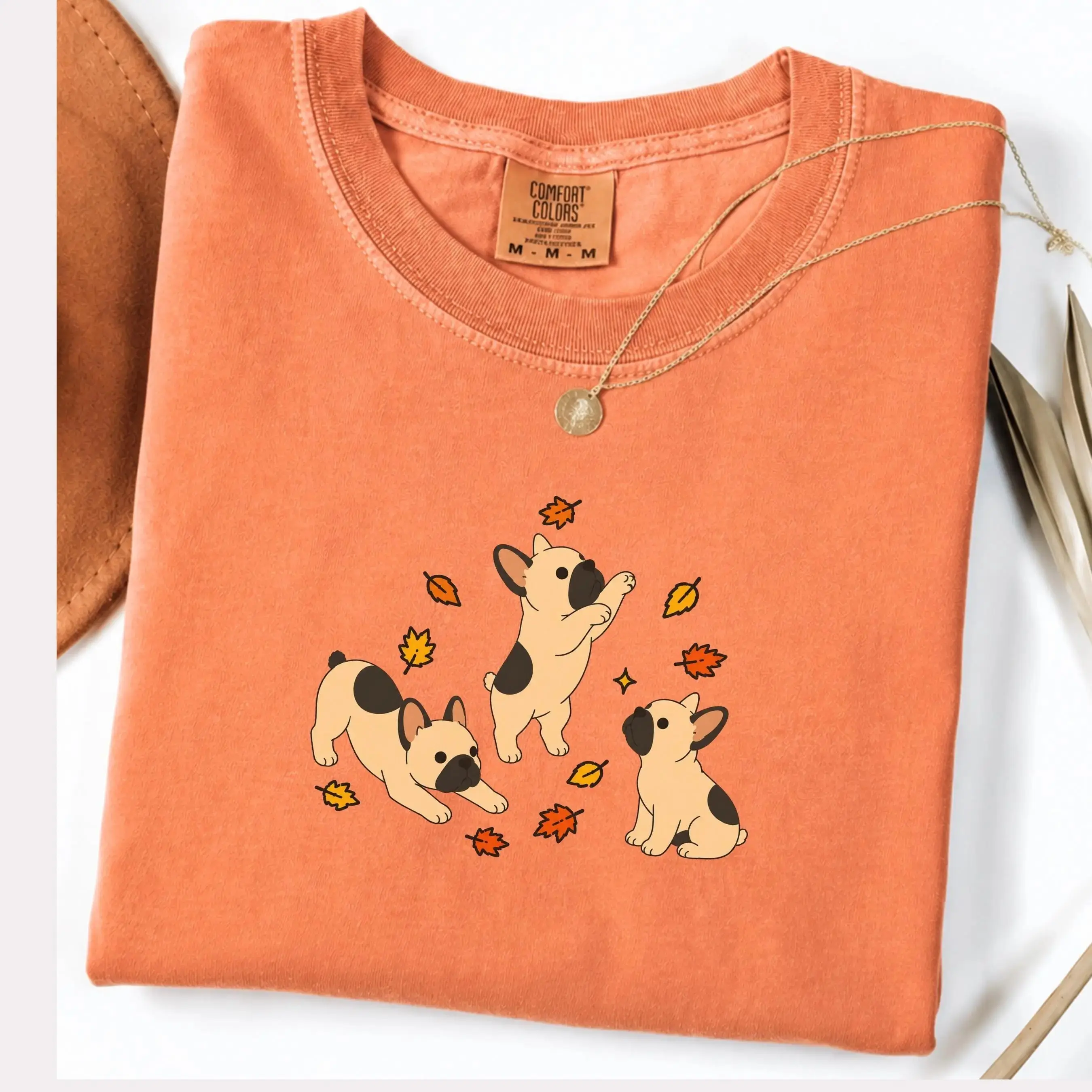 Comfort Colors French Bulldog Fall Sweatshirt, Cute Frenchie Autumn Dog Mom Pumpkin Season Womens Gift - photo 2