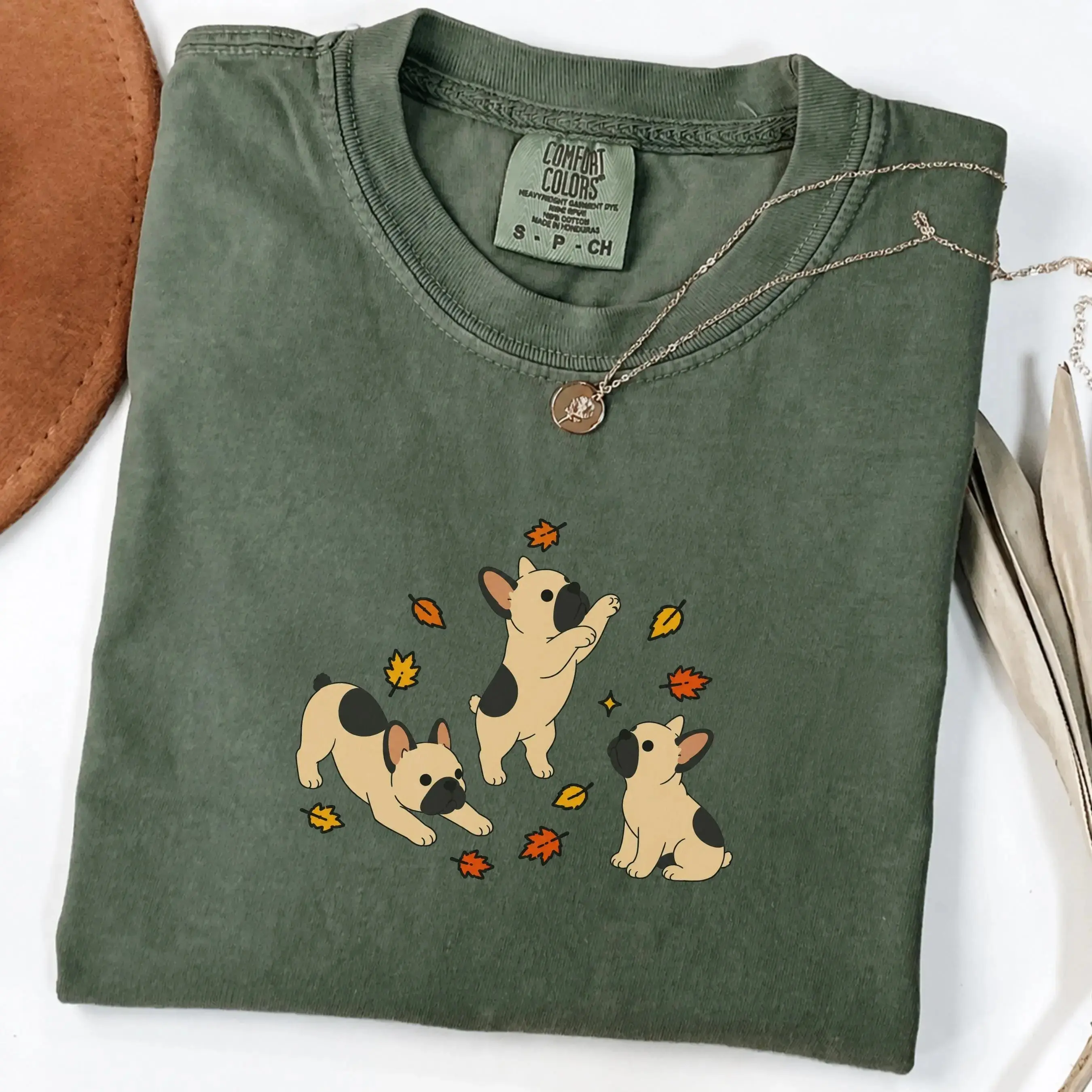 Comfort Colors French Bulldog Fall Sweatshirt, Cute Frenchie Autumn Dog Mom Pumpkin Season Womens Gift - photo 4