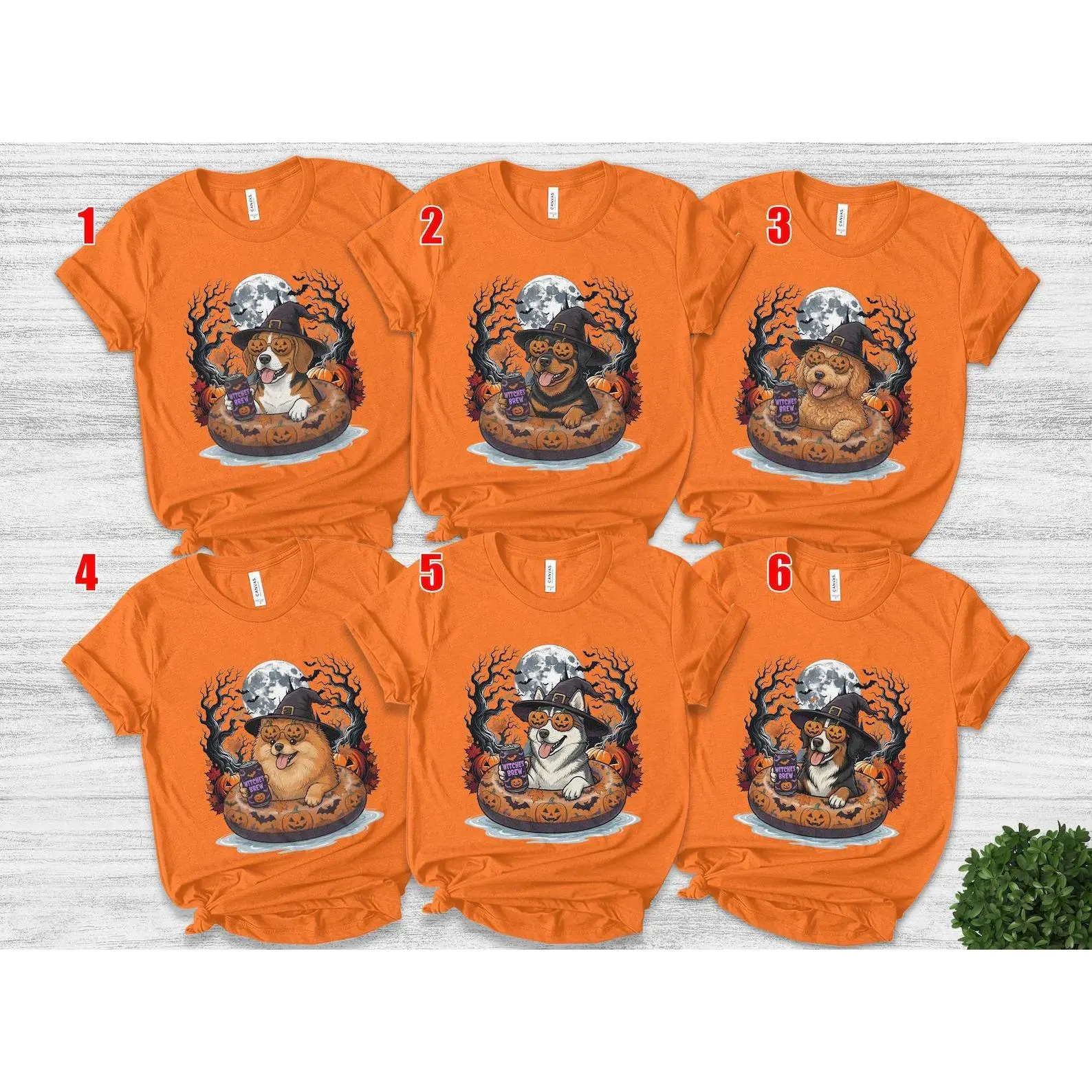 Comfort Colors Funny Dog Halloween Shirt, Witches Brew Golden Retriever Frenchie Breeds Tee, Spooky Fall Top - photo 2