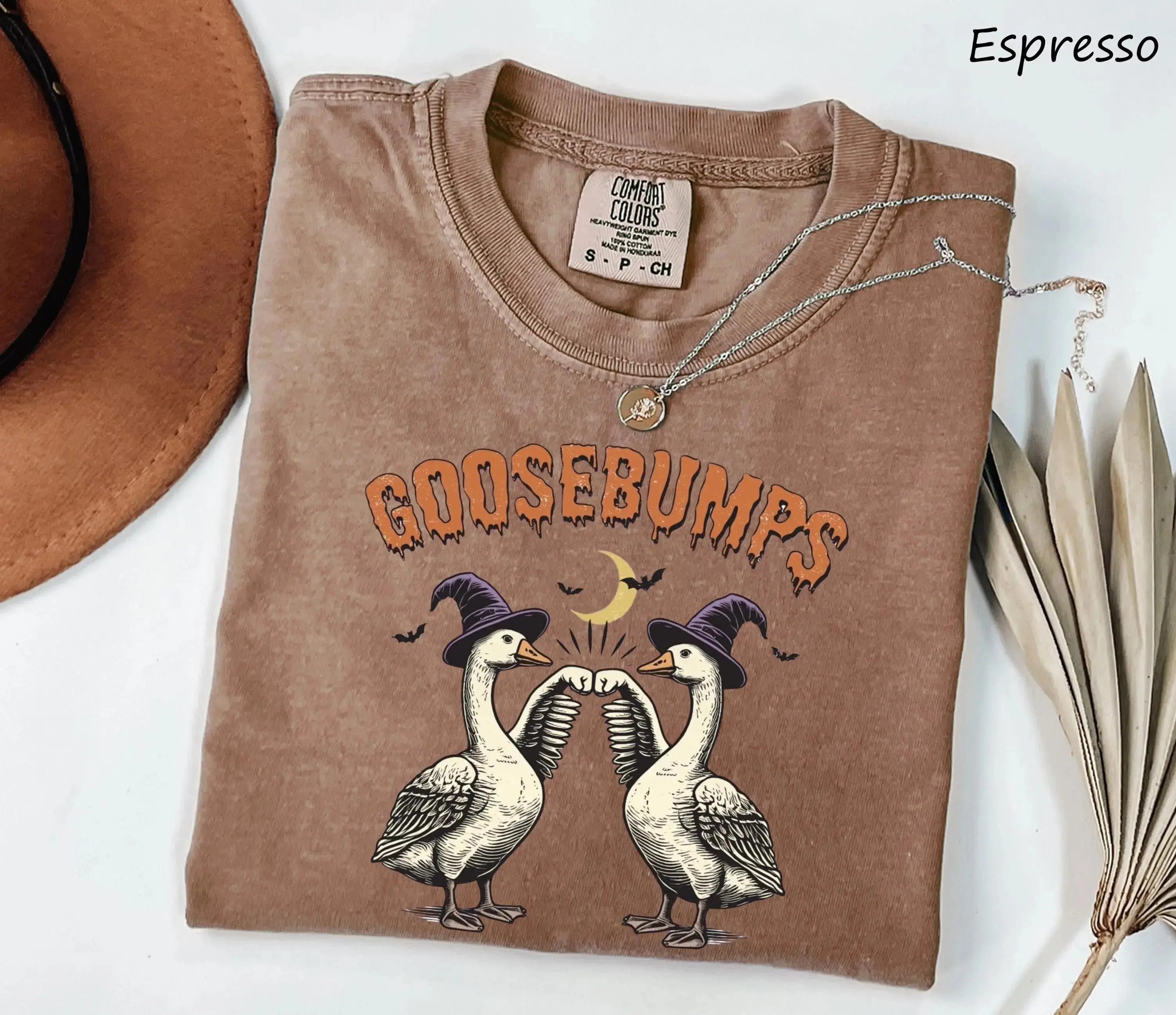 Comfort Colors Funny Goose Bumps Halloween Shirt, Retro Cute Girly Graphic Tee Gift for Women - photo 5