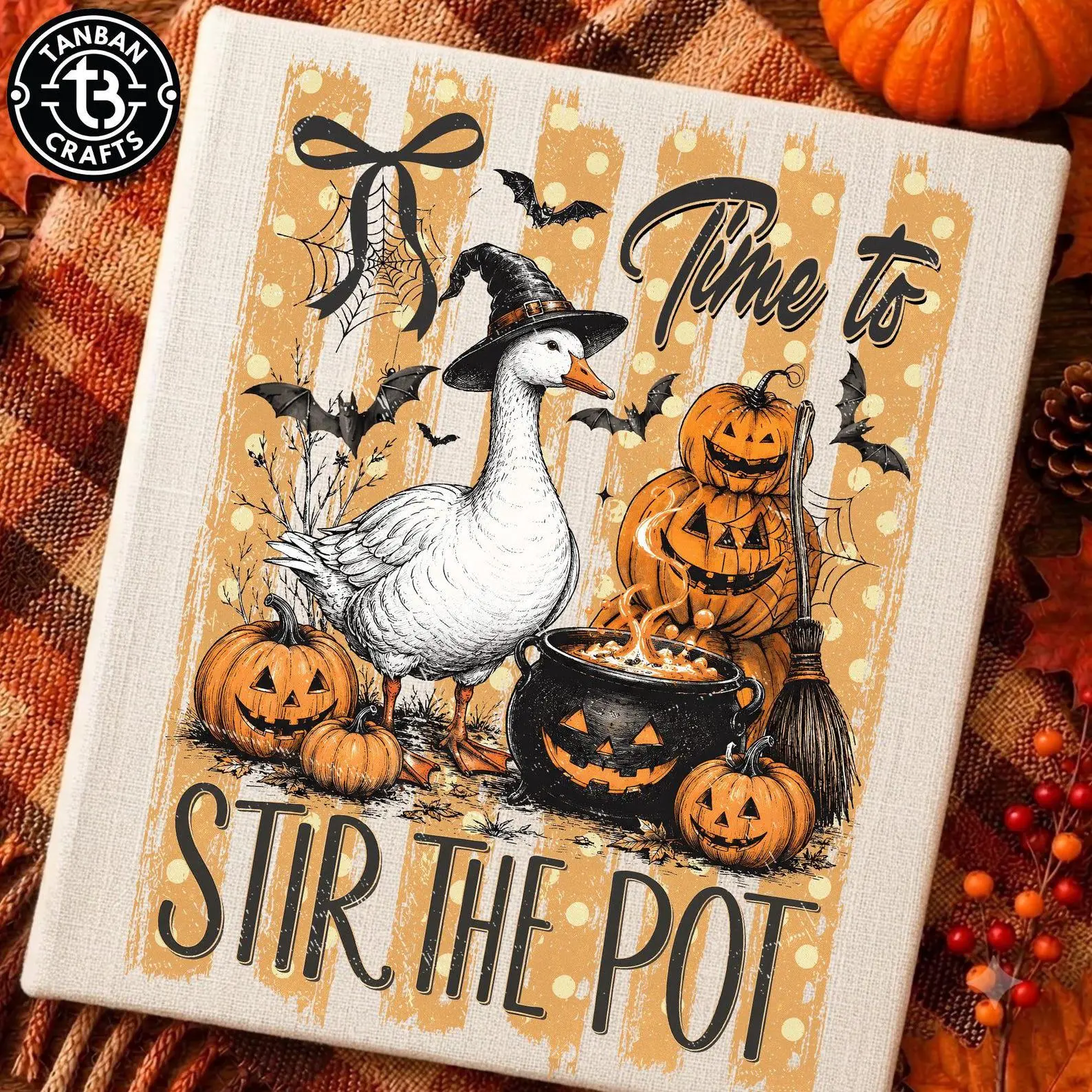 Comfort Colors Funny Goose Halloween Sweatshirt, Time To Stir The Pot Witch Vintage Graphic Crewneck - photo 4