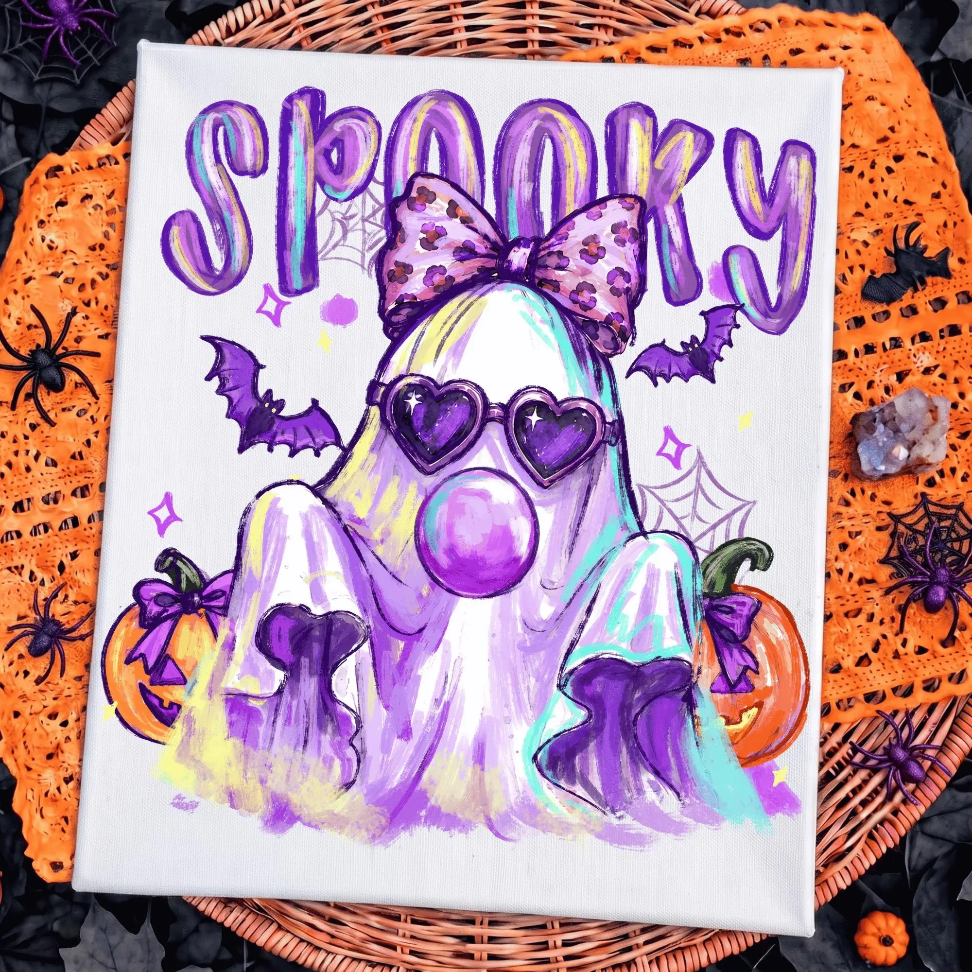 Comfort Colors Ghost Blowing Bubble Gum Shirt, Unisex Brushstroke Coquette Hand Drawn Spooky Season Halloween Tee
