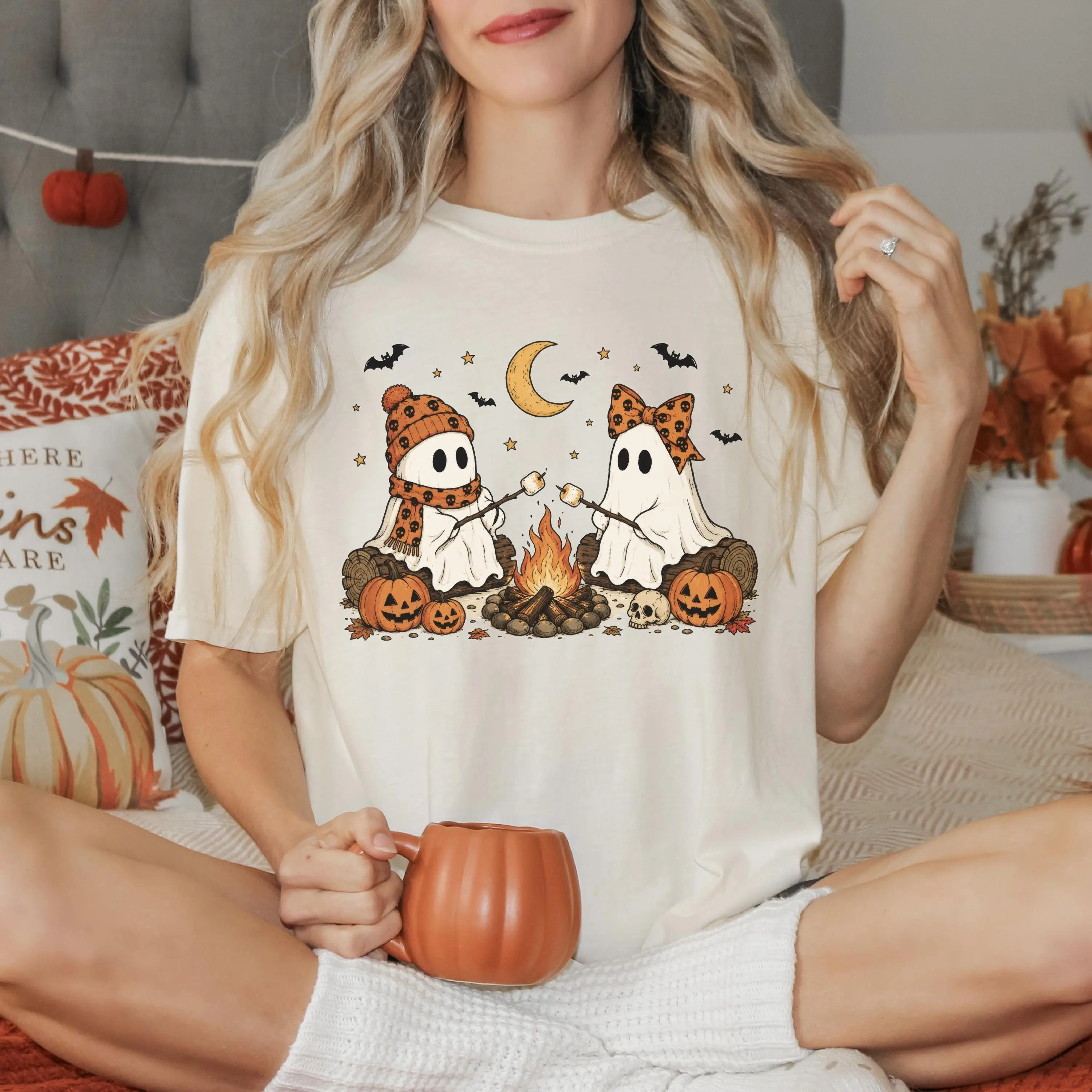 Comfort Colors Ghost Camp Life Shirt, Unisex Funny Halloween Spooky Camping Fall Lover Gift Tee - photo 5