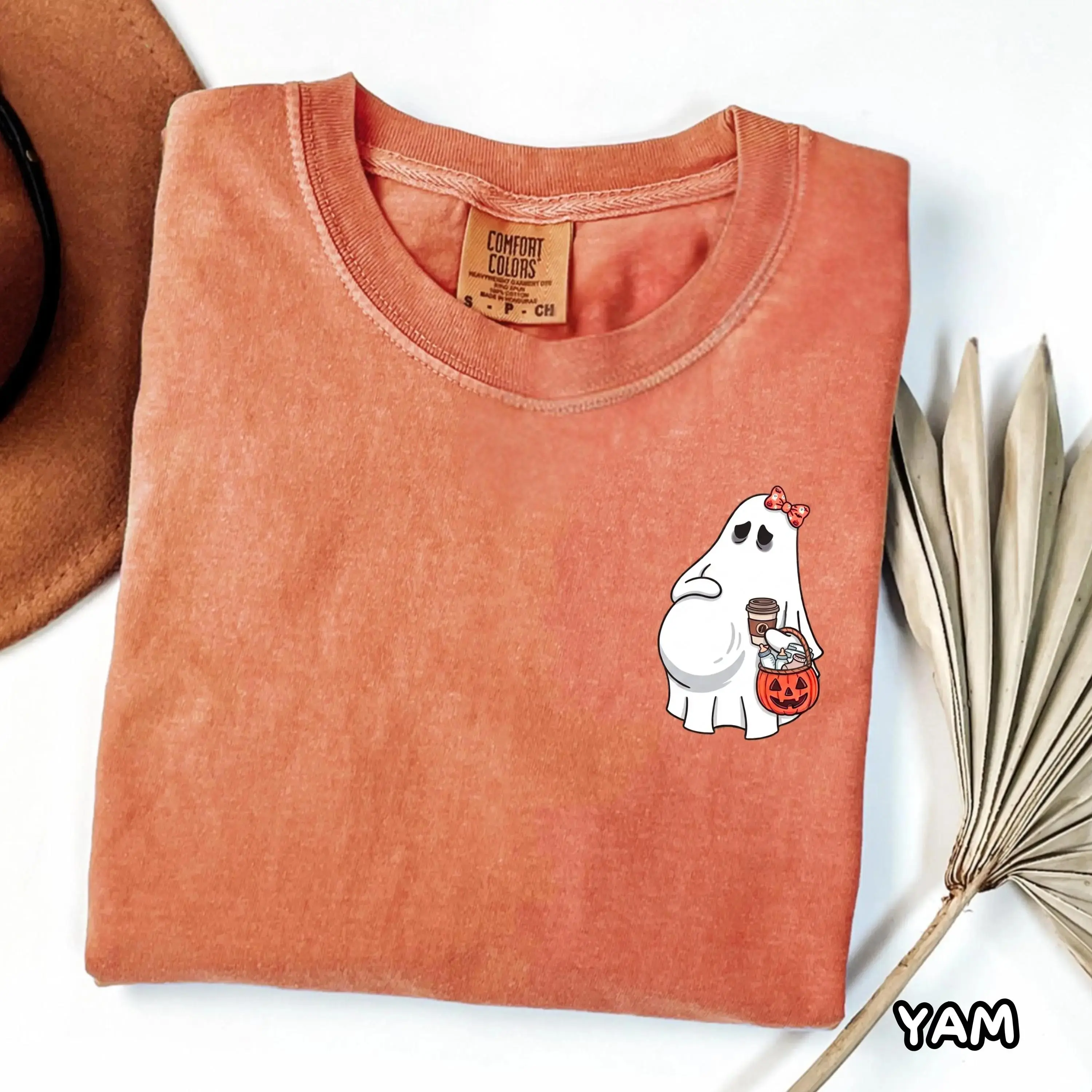 Comfort Colors Ghost Halloween Shirt, Cute Funny Spooky Season Mom Fall Graphic Tee for Women - photo 2