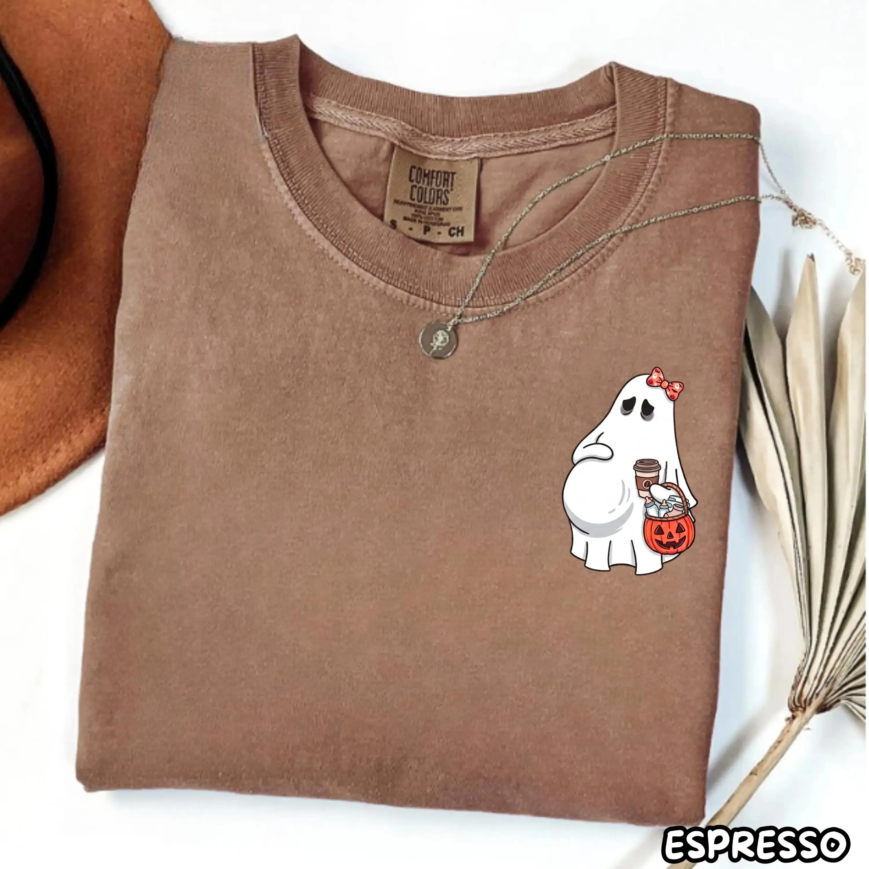 Comfort Colors Ghost Halloween Shirt, Cute Funny Spooky Season Mom Fall Graphic Tee for Women - photo 3
