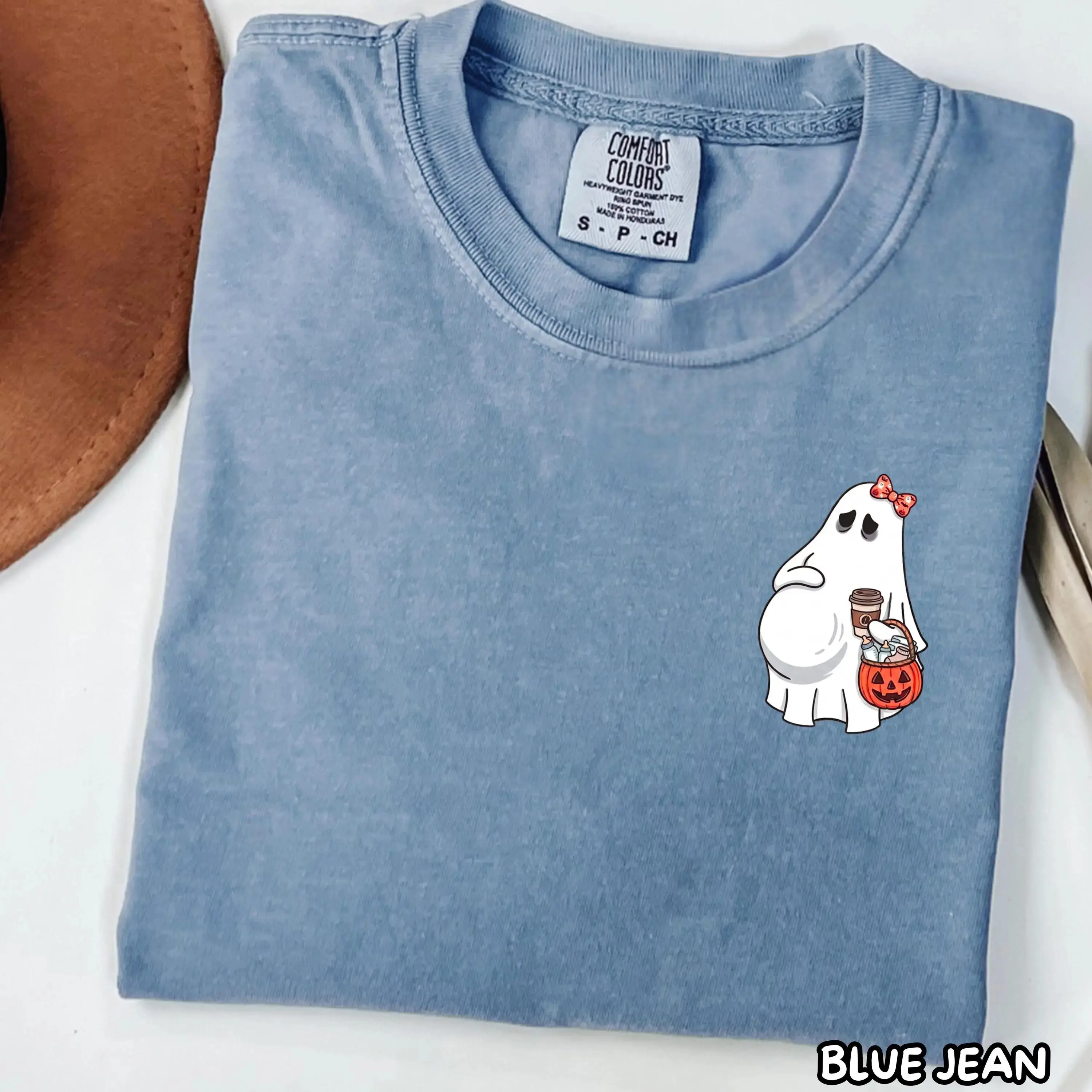 Comfort Colors Ghost Halloween Shirt, Cute Funny Spooky Season Mom Fall Graphic Tee for Women - photo 4