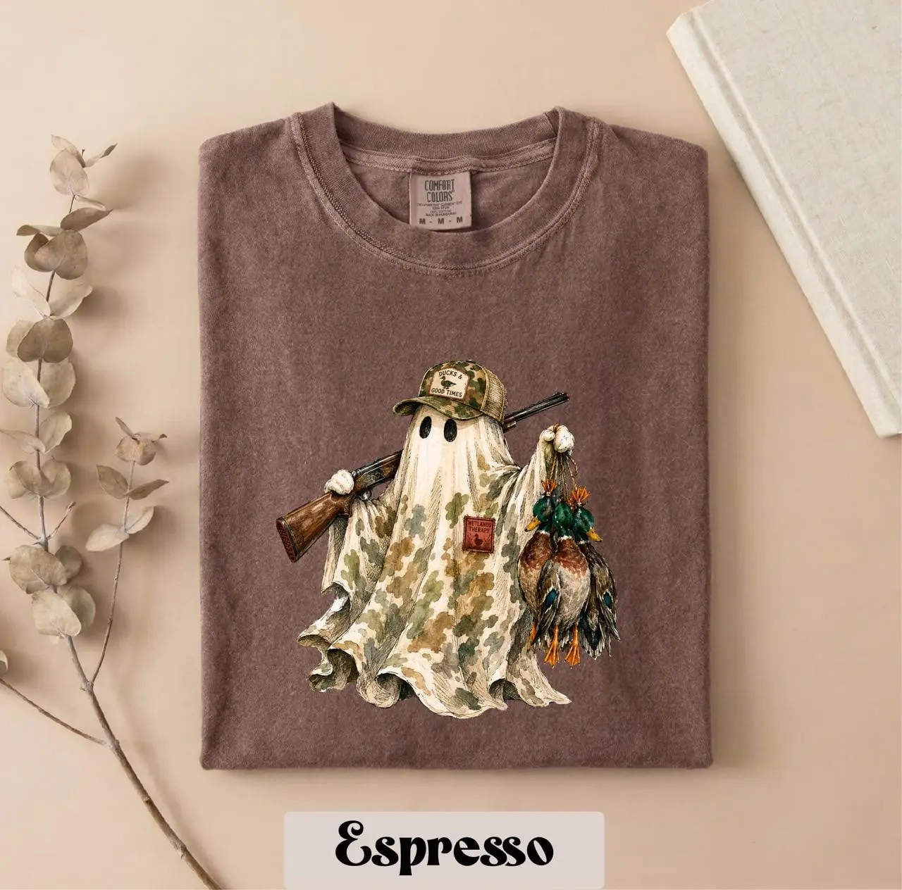 Comfort Colors Ghost Hunter Halloween Shirt, Spooky Season Fall Vibes Tee, Camping Duck Hunting Gift