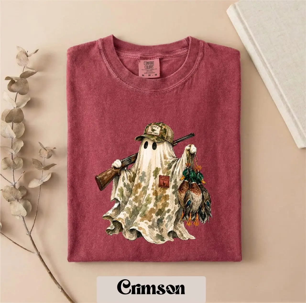 Comfort Colors Ghost Hunter Halloween Sweatshirt, Spooky Season Fall Vibes Crewneck, Camping Duck Gift - photo 4