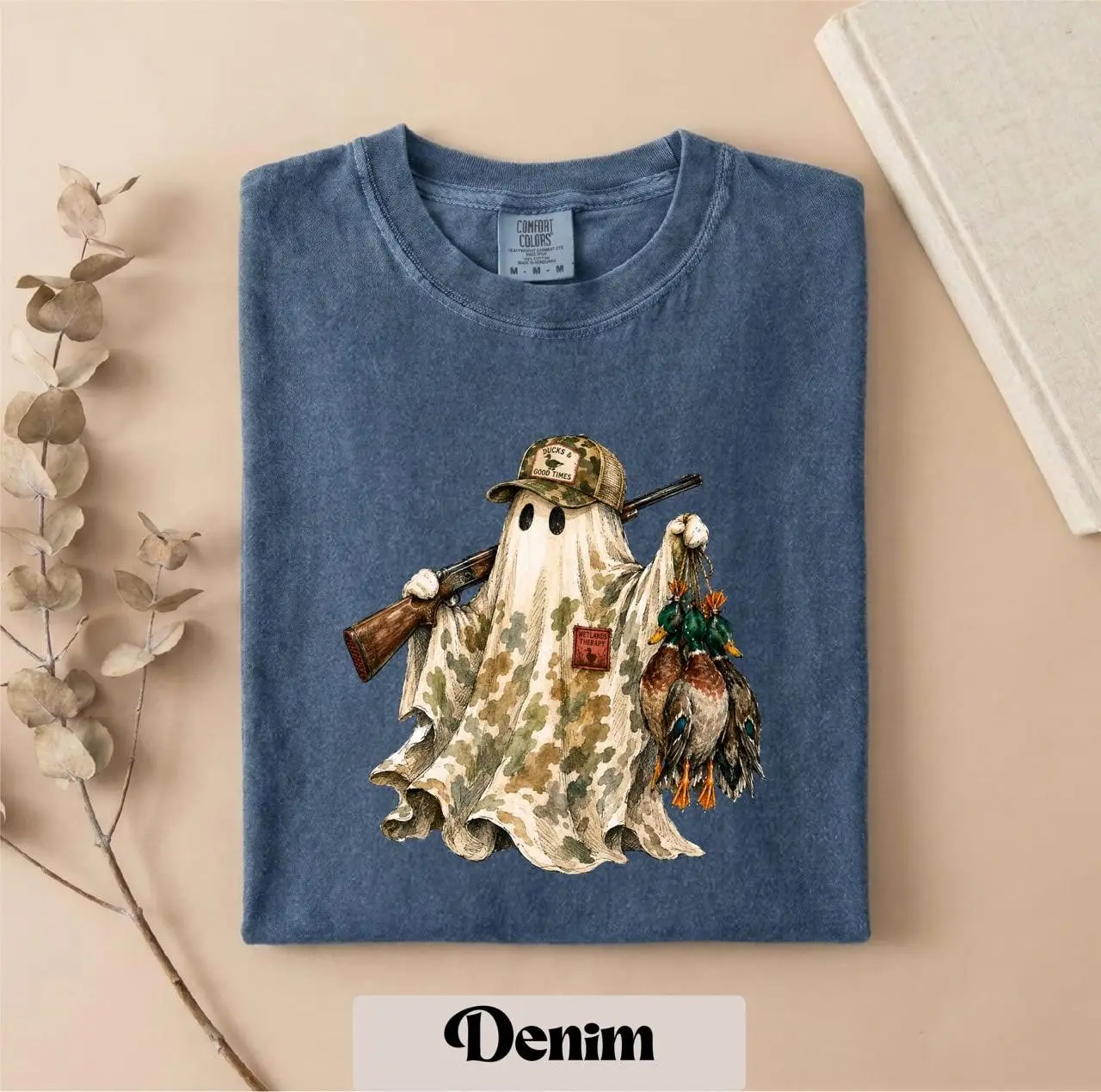 Comfort Colors Ghost Hunter Halloween Sweatshirt, Spooky Season Fall Vibes Crewneck, Camping Duck Gift - photo 5