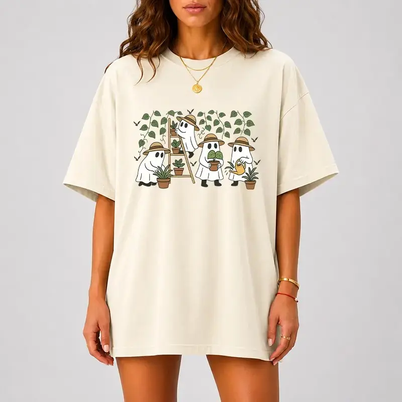 Comfort Colors Ghost Plant Lover Shirt, Cute Gardening Houseplant Graphic Tee, Cottagecore Halloween Top