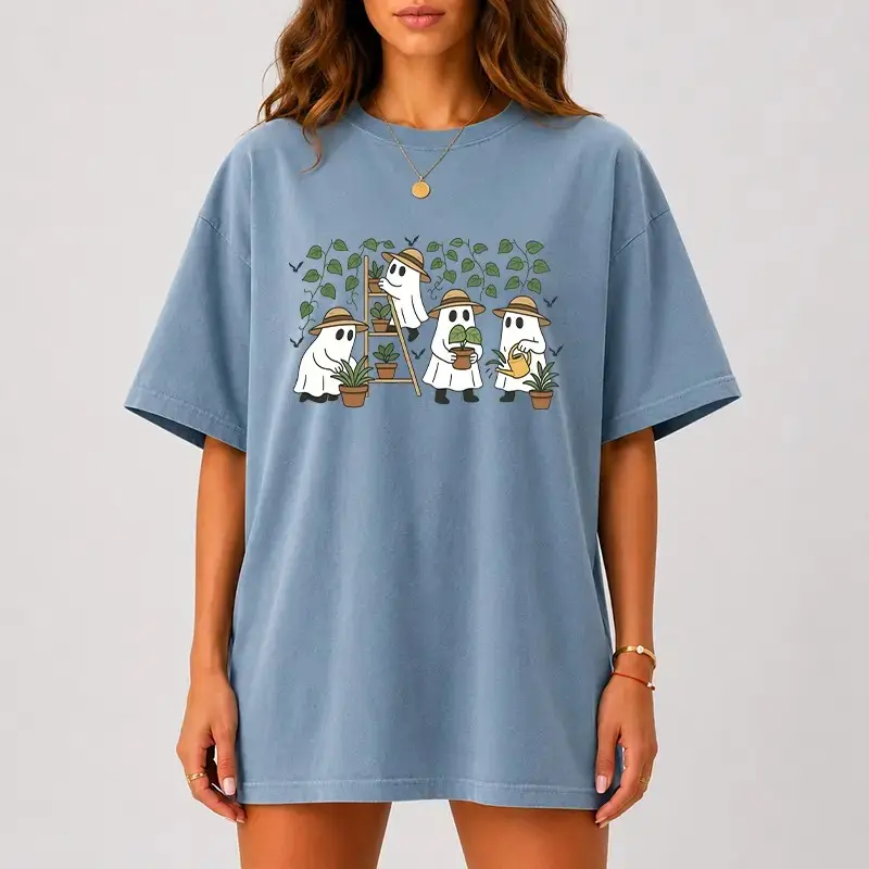 Comfort Colors Ghost Plant Lover Shirt, Cute Gardening Houseplant Graphic Tee, Cottagecore Halloween Top - photo 5
