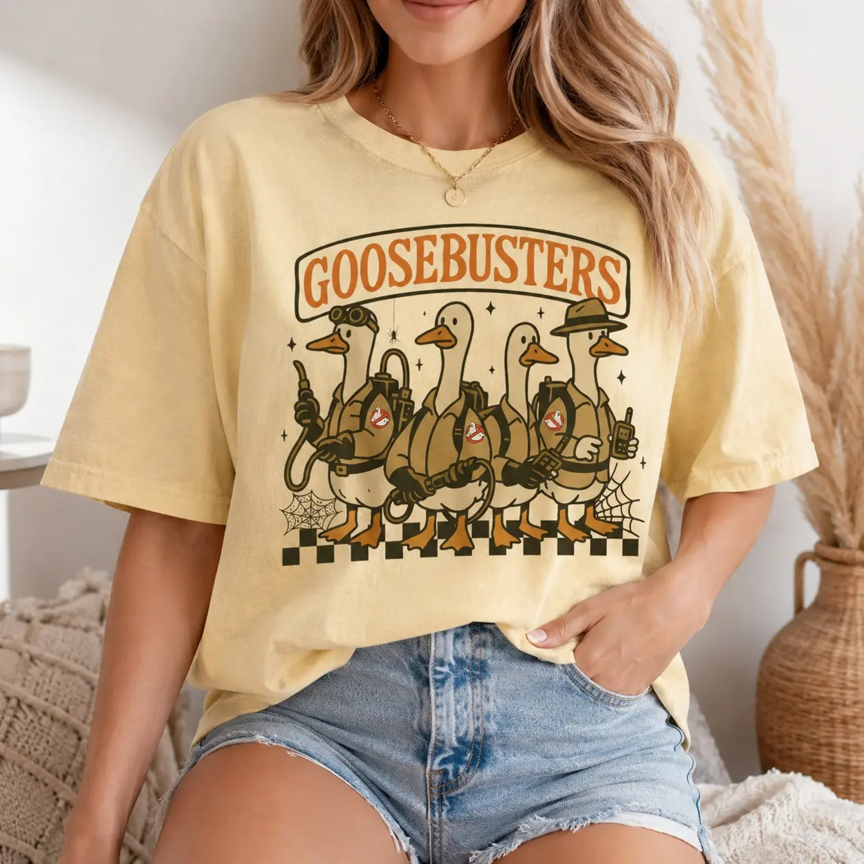 Comfort Colors Goosebusters Duck Squad Parody Women Graphic Shirts Halloween Festival