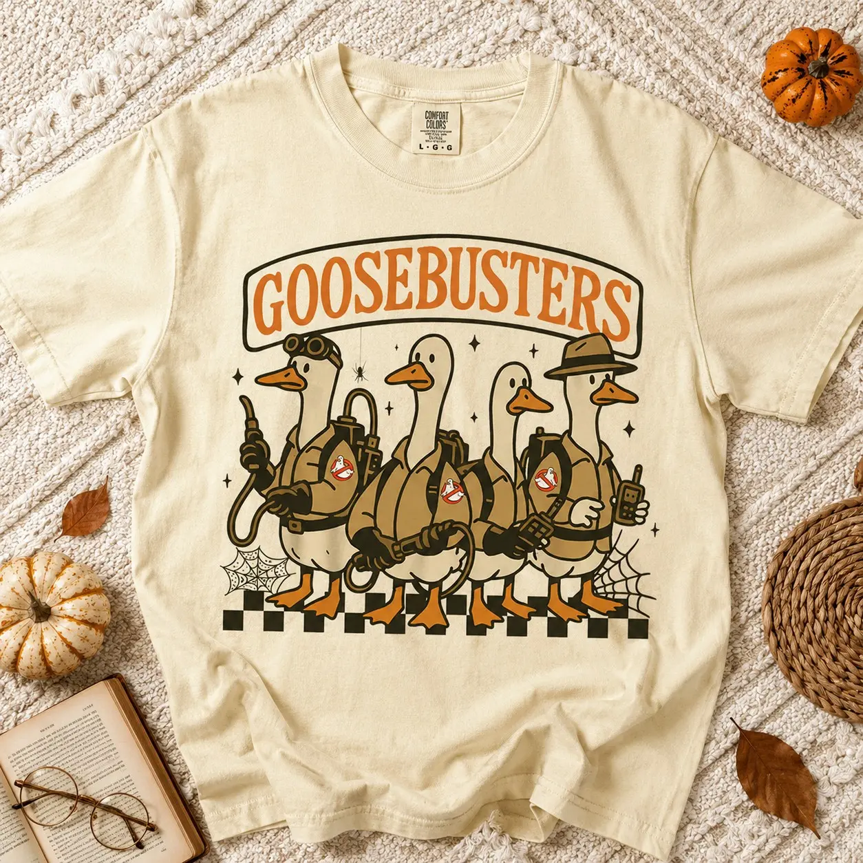 Comfort Colors Goosebusters Duck Squad Parody Women Graphic Shirts Halloween Festival - photo 2