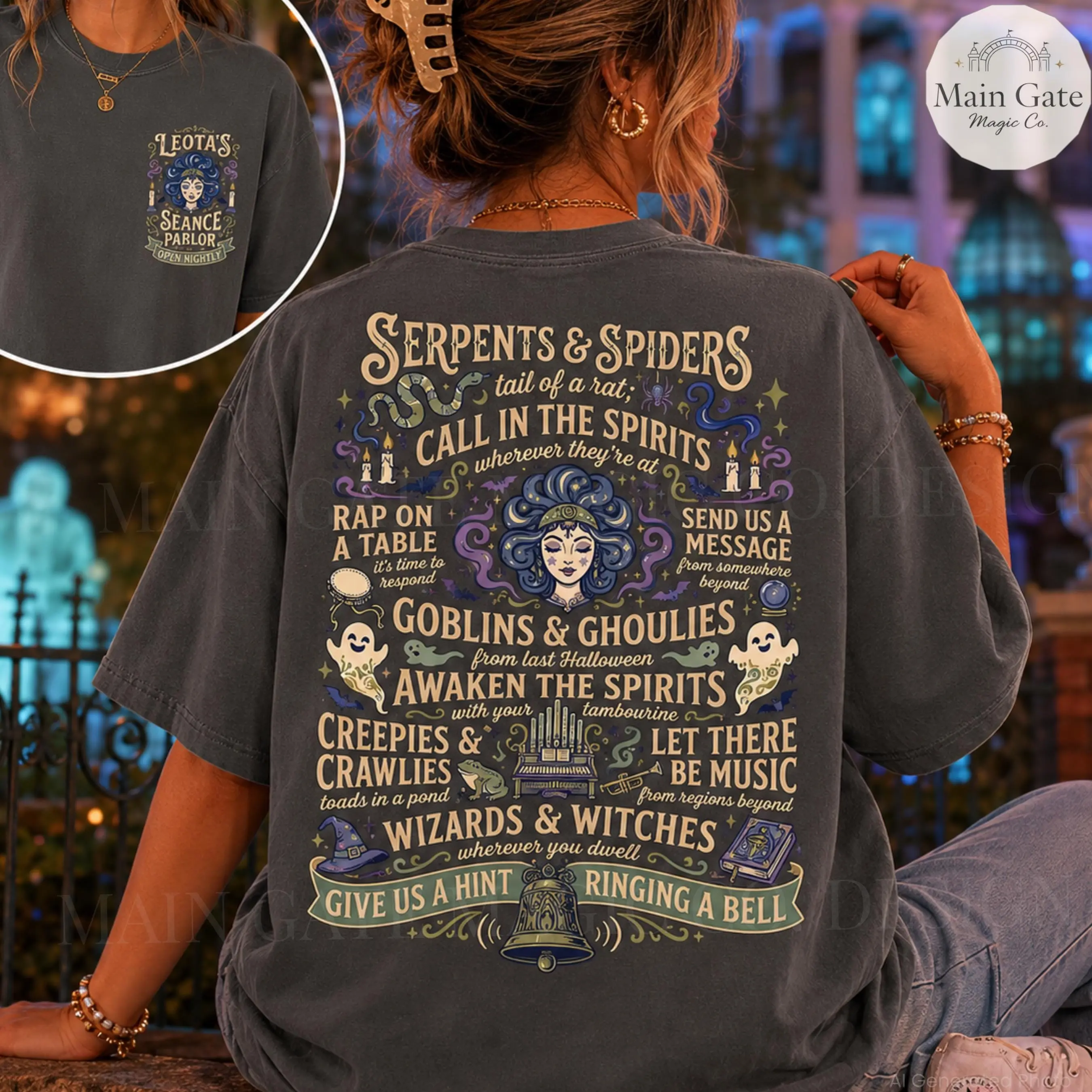Comfort Colors H. Mansion Inspired Leota Shirt, Halloween Party Graphic Tee Tank Top Gift for Fans