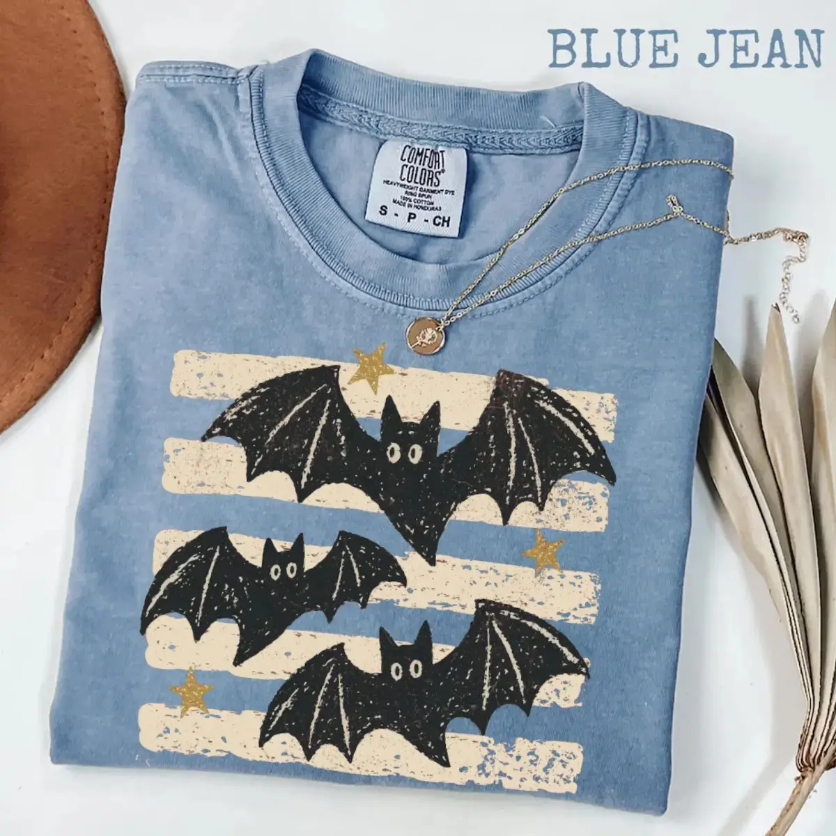 Comfort Colors Halloween Bats Stripes Shirt, Distressed Vintage Spooky Season Trendy Fall Mom Tee