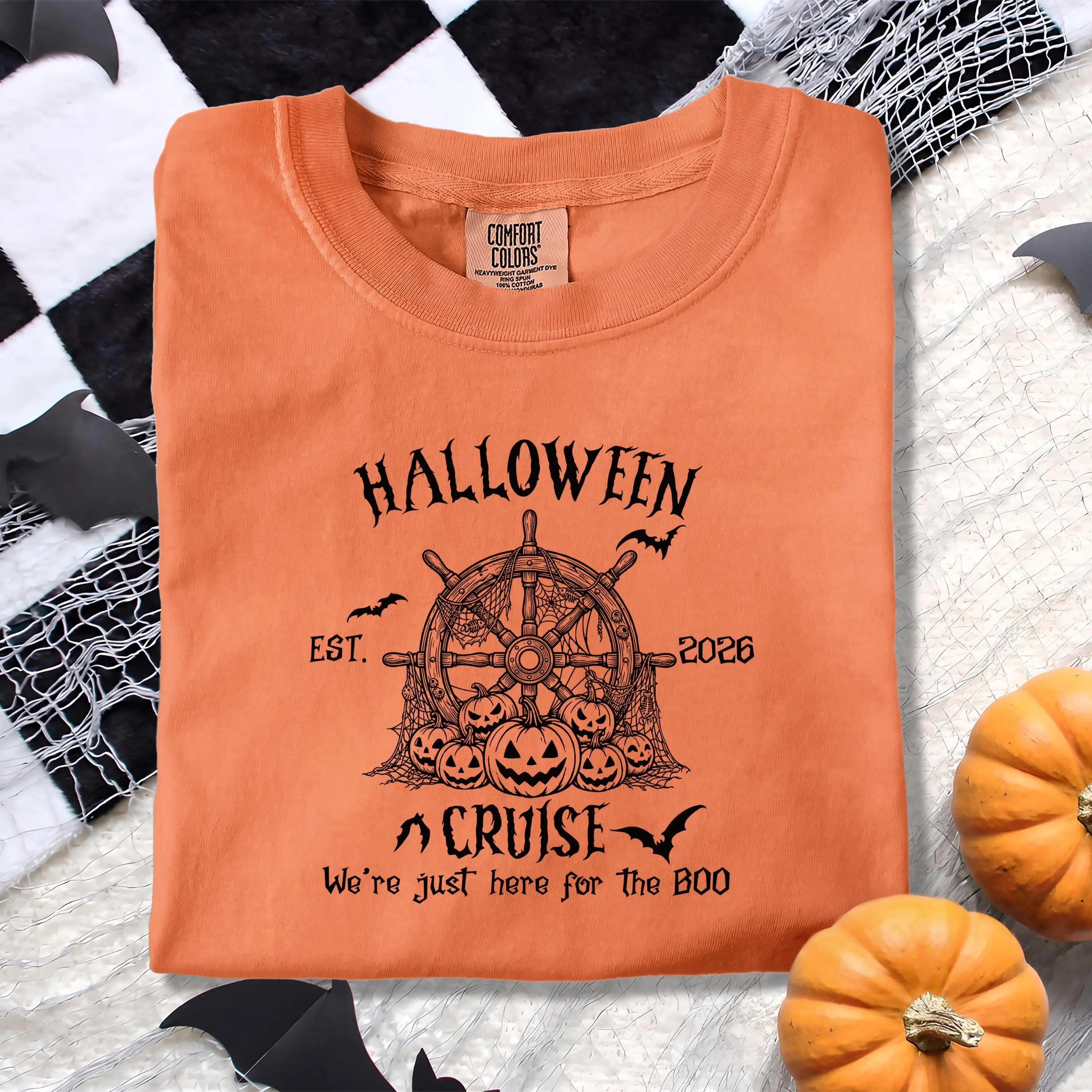 Comfort Colors Halloween Cruise Shirt, Matching Group Couples Spooky Season Graphic Tee Gift - photo 5