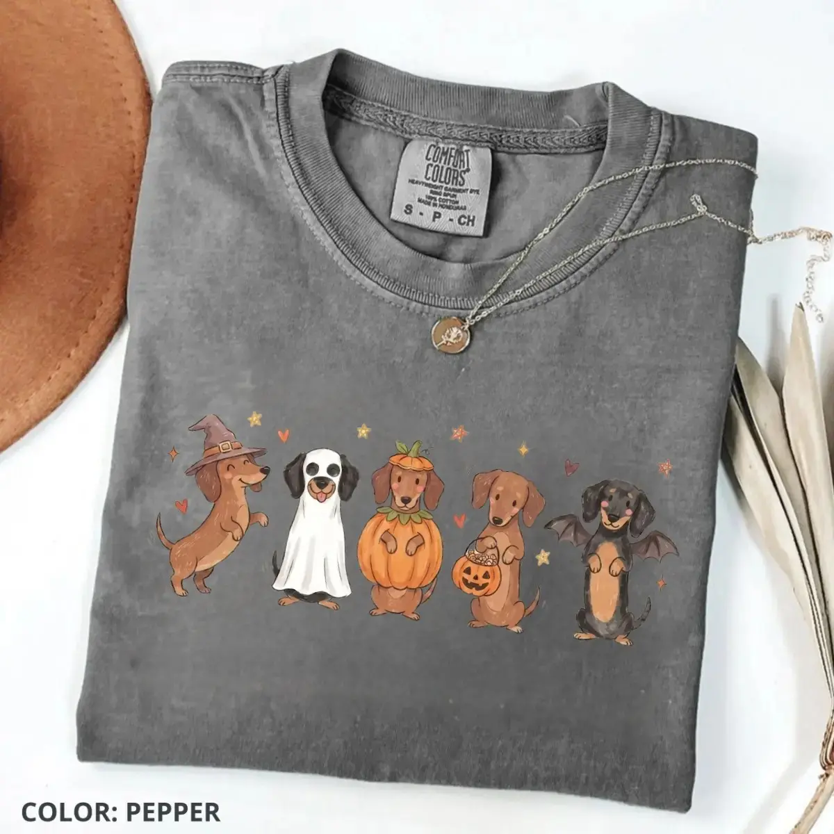 Comfort Colors Halloween Dachshund Cute Wiener Dog Shirt Spooky Season Doxie Dog Fall Graphic for Shirts - photo 2