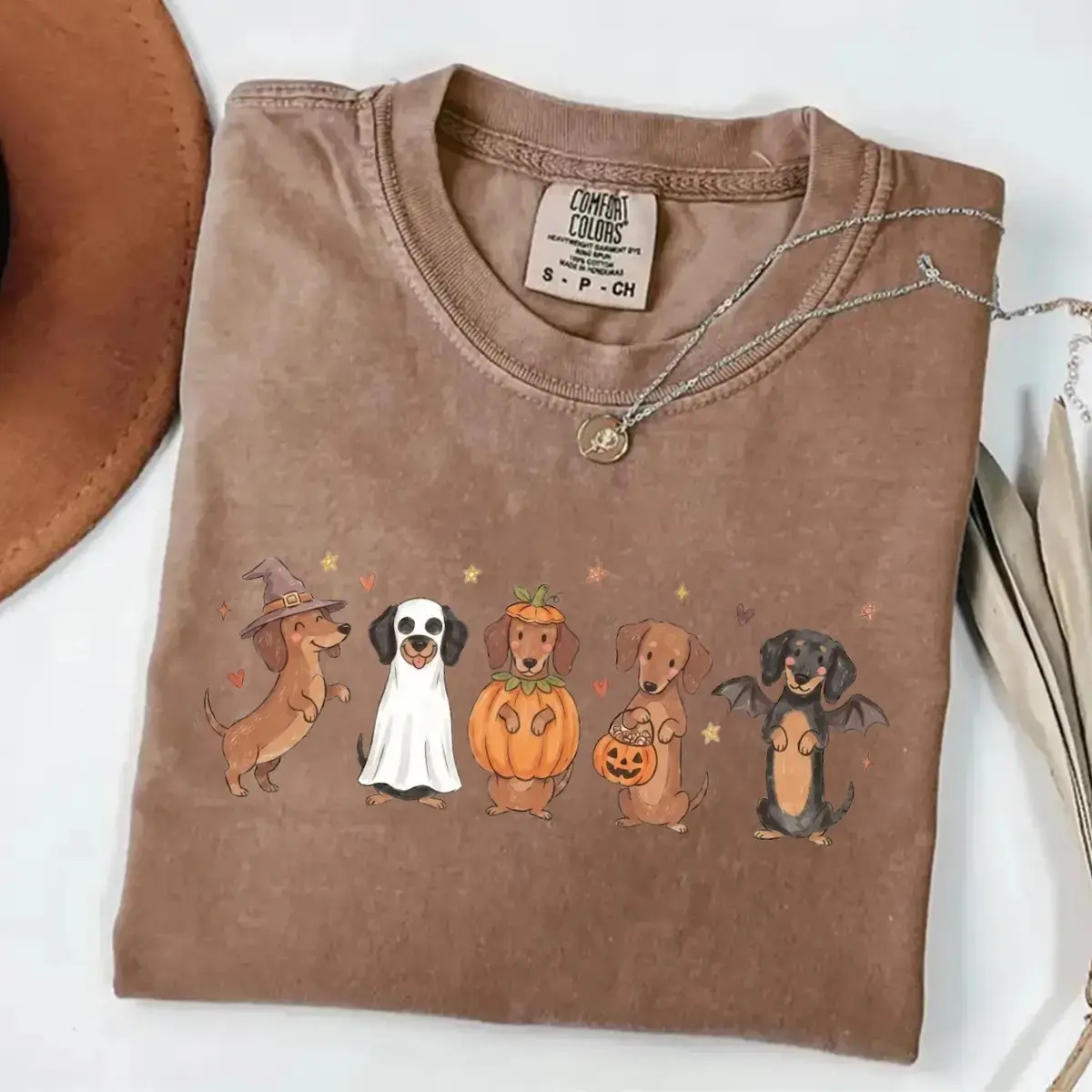 Comfort Colors Halloween Dachshund Cute Wiener Dog Shirt Spooky Season Doxie Dog Fall Graphic for Shirts - photo 3