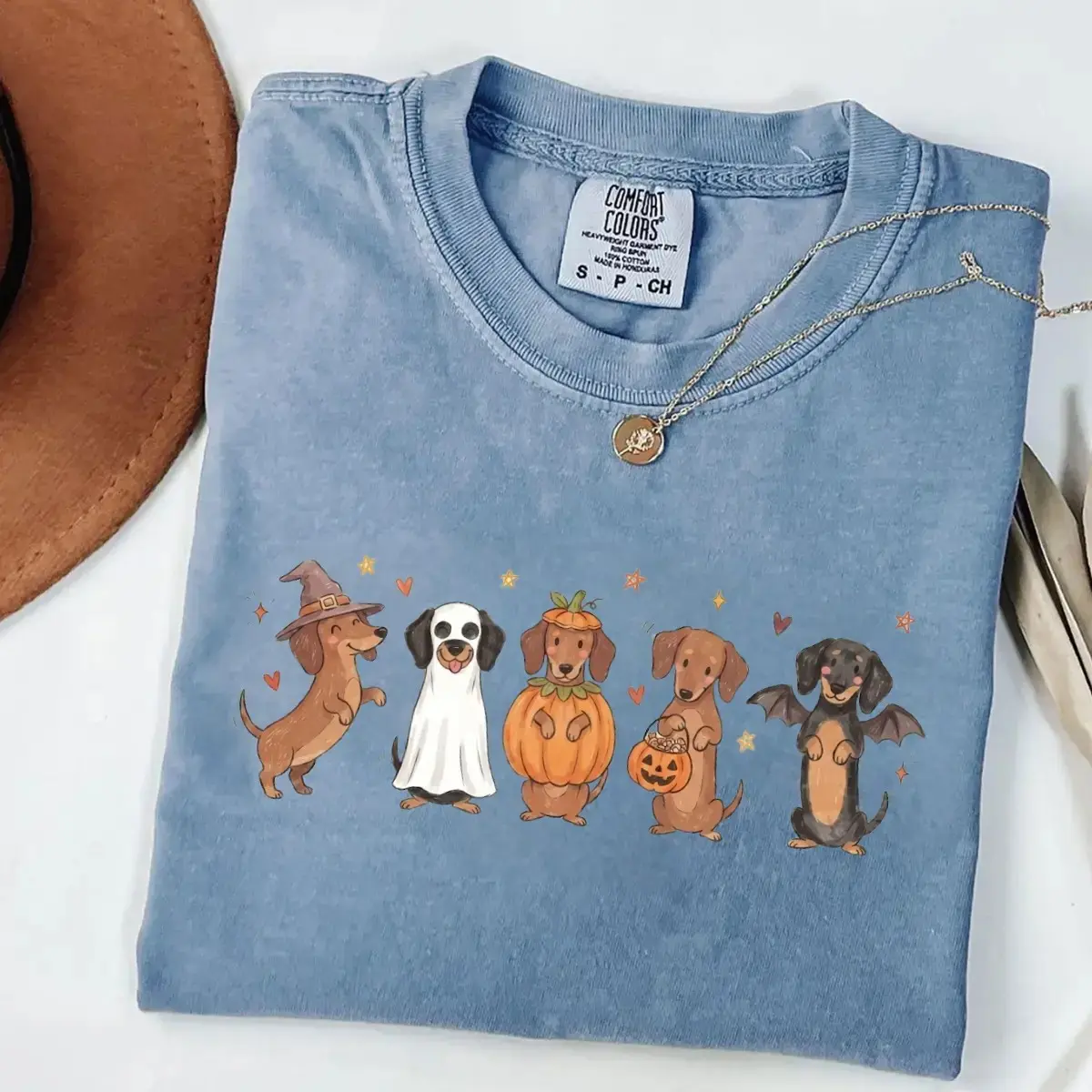 Comfort Colors Halloween Dachshund Cute Wiener Dog Shirt Spooky Season Doxie Dog Fall Graphic for Shirts - photo 4