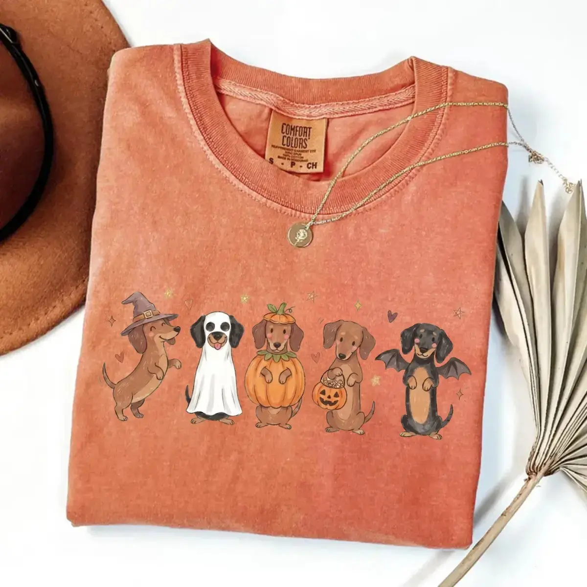 Comfort Colors Halloween Dachshund Cute Wiener Dog Shirt Spooky Season Doxie Dog Fall Graphic for Shirts - photo 5