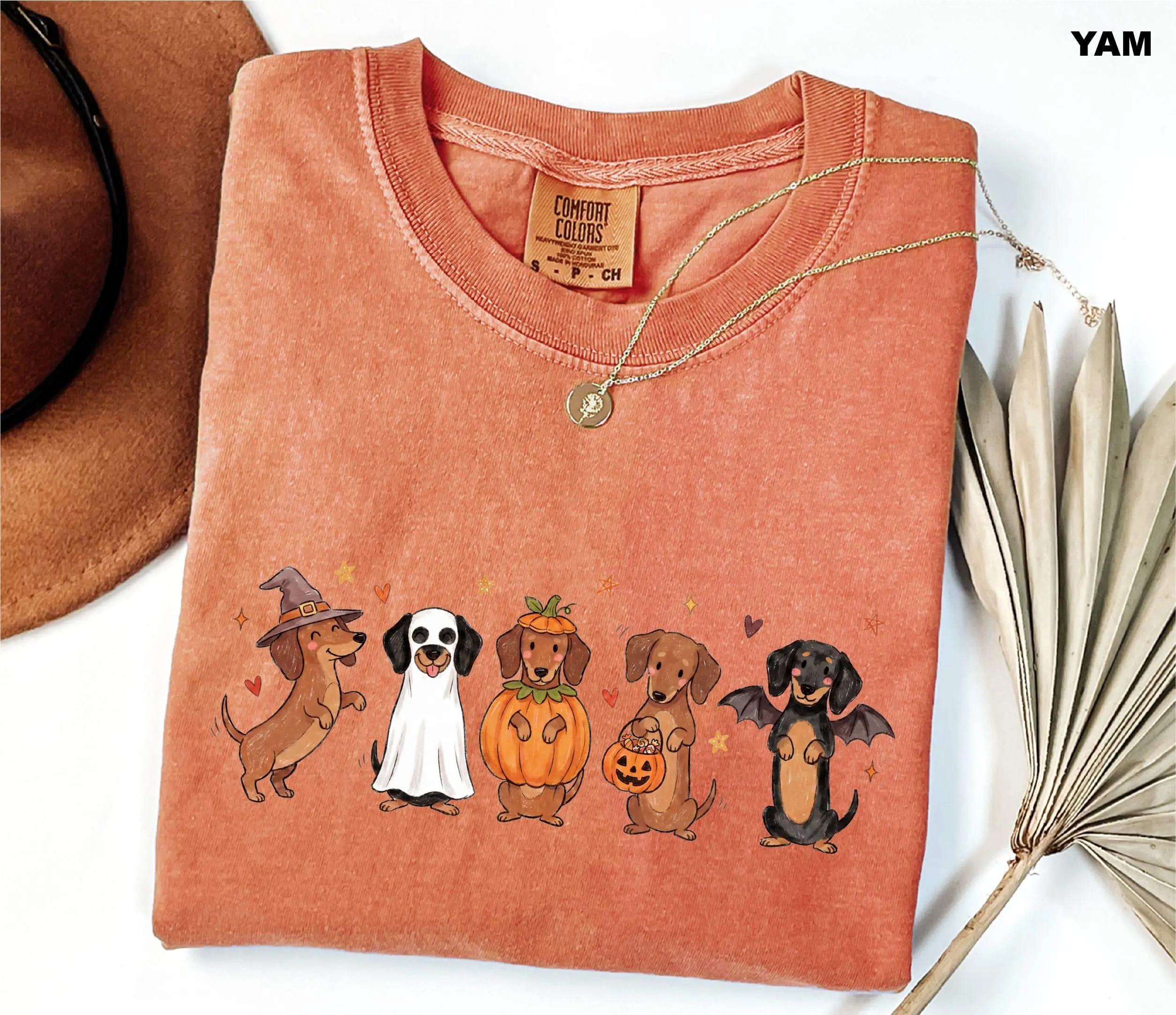 Comfort Colors Halloween Dachshund Shirt, Cute Spooky Doxie Wiener Dog Tee, Funny Dog Mom Lover Gift - photo 3