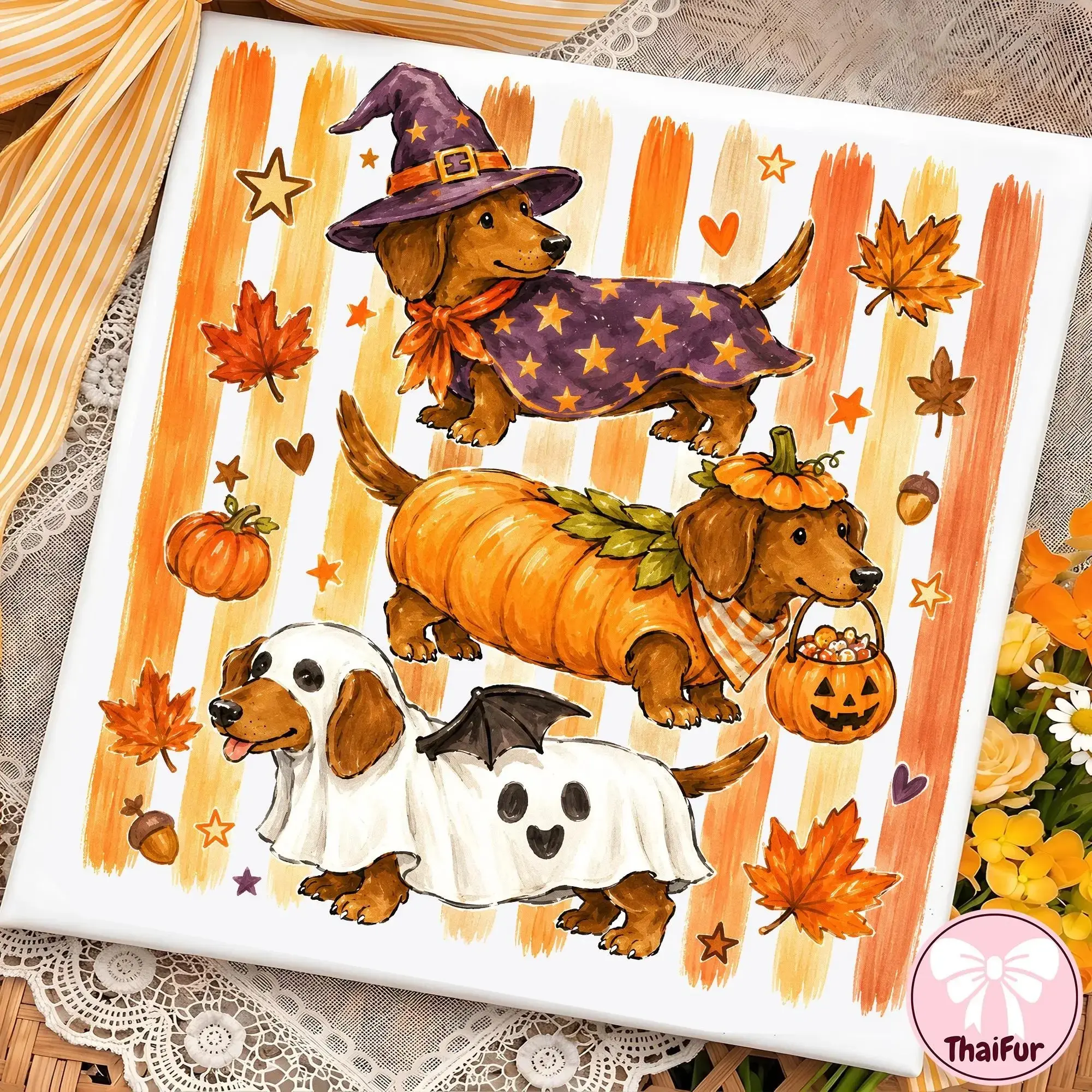 Comfort Colors Halloween Dachshund Womens Shirt, Cute Wiener Doxie Dog Graphic Tee, Spooky Season Fall Ladies - photo 2