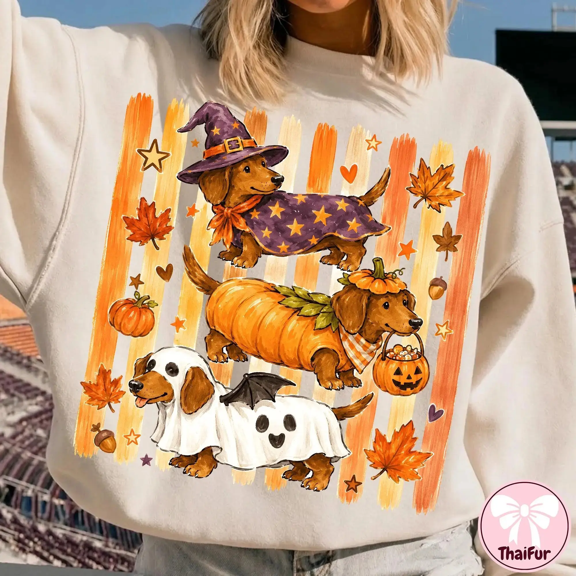 Comfort Colors Halloween Dachshund Womens Shirt, Cute Wiener Doxie Dog Graphic Tee, Spooky Season Fall Ladies - photo 4