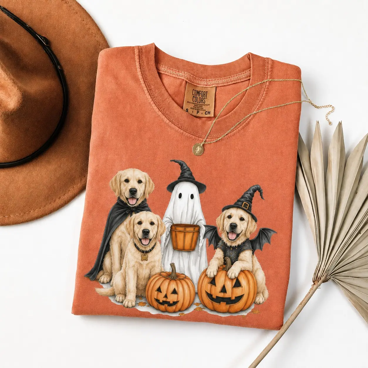 Comfort Colors Halloween Dog Breeds Shirt, Cute Ghost Spooky Season Animal Lover Graphic Tee - photo 2