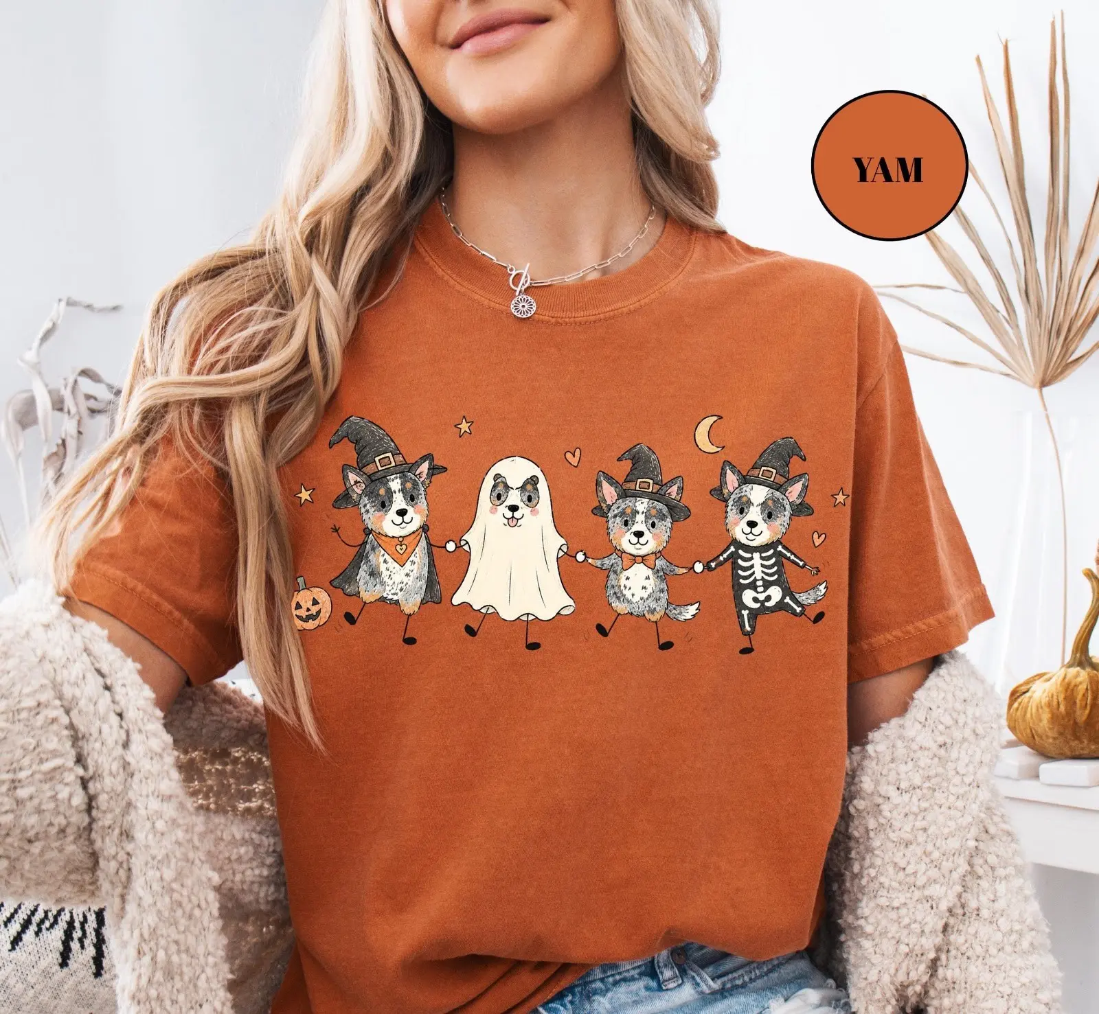 Comfort Colors Halloween Doodle Dog Breed Shirt, Ghost Pumpkin Graphic Tee, Gift for Pet Moms - photo 2