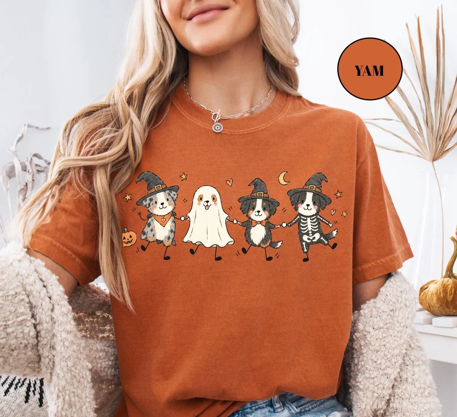 Comfort Colors Halloween Doodle Dog Breed Shirt, Ghost Pumpkin Graphic Tee, Gift for Pet Moms - photo 3