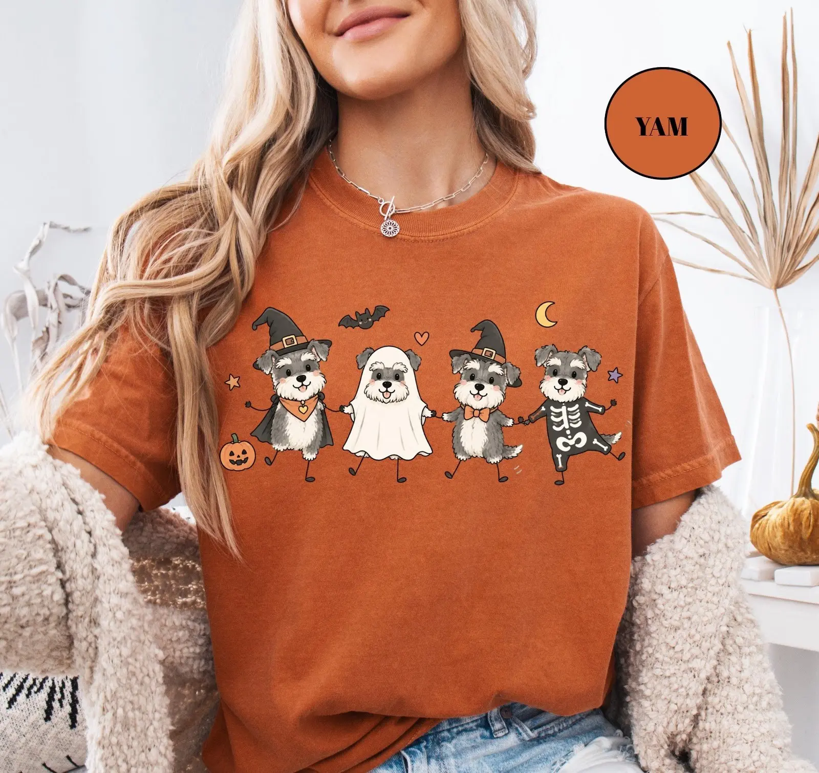 Comfort Colors Halloween Doodle Dog Breed Shirt, Ghost Pumpkin Graphic Tee, Gift for Pet Moms - photo 4
