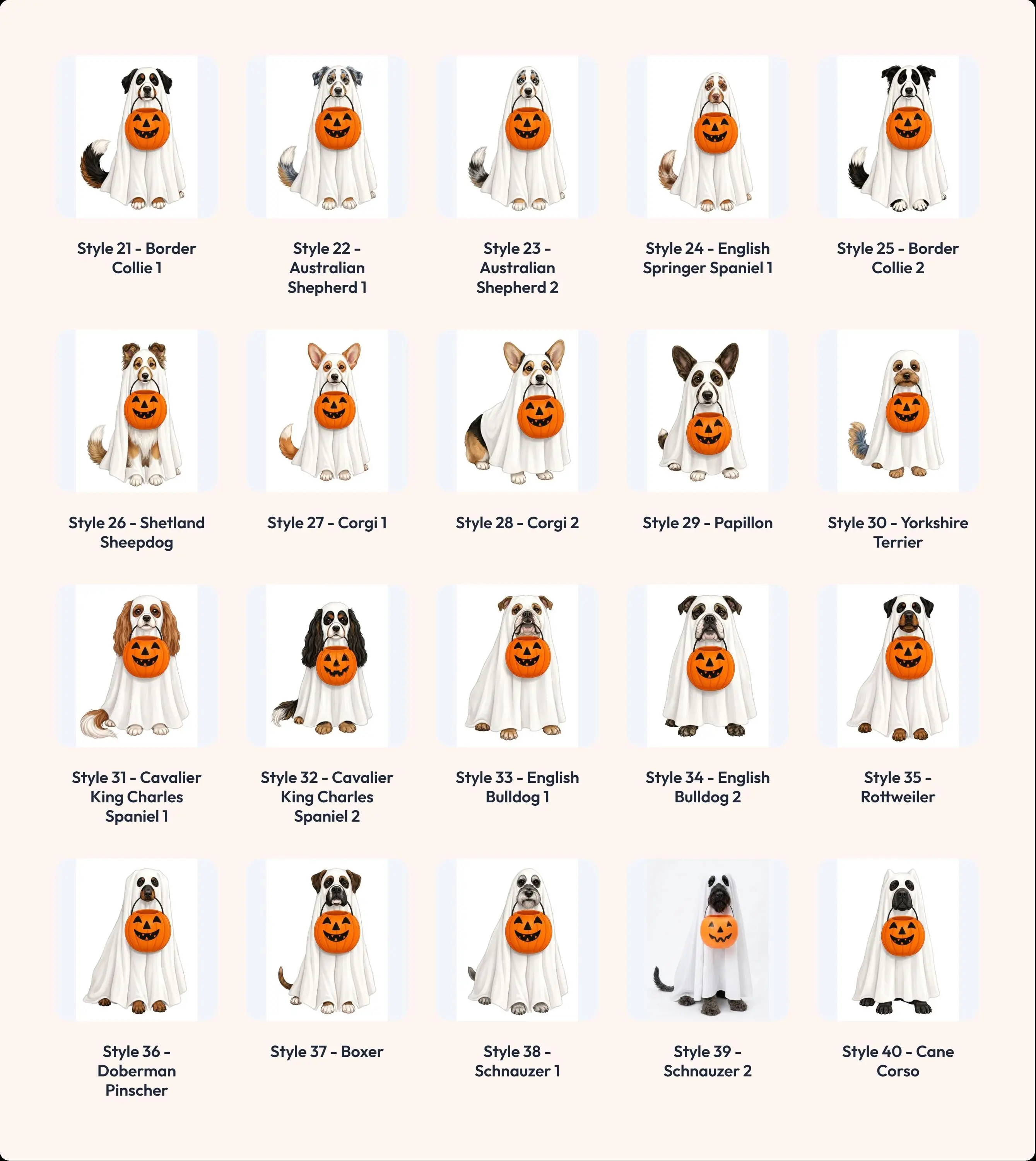 Comfort Colors Halloween Ghost Dog Pumpkin Shirt, 50+ Breeds Labrador Golden Retriever Frenchie Dachshund Gift Tee - photo 3