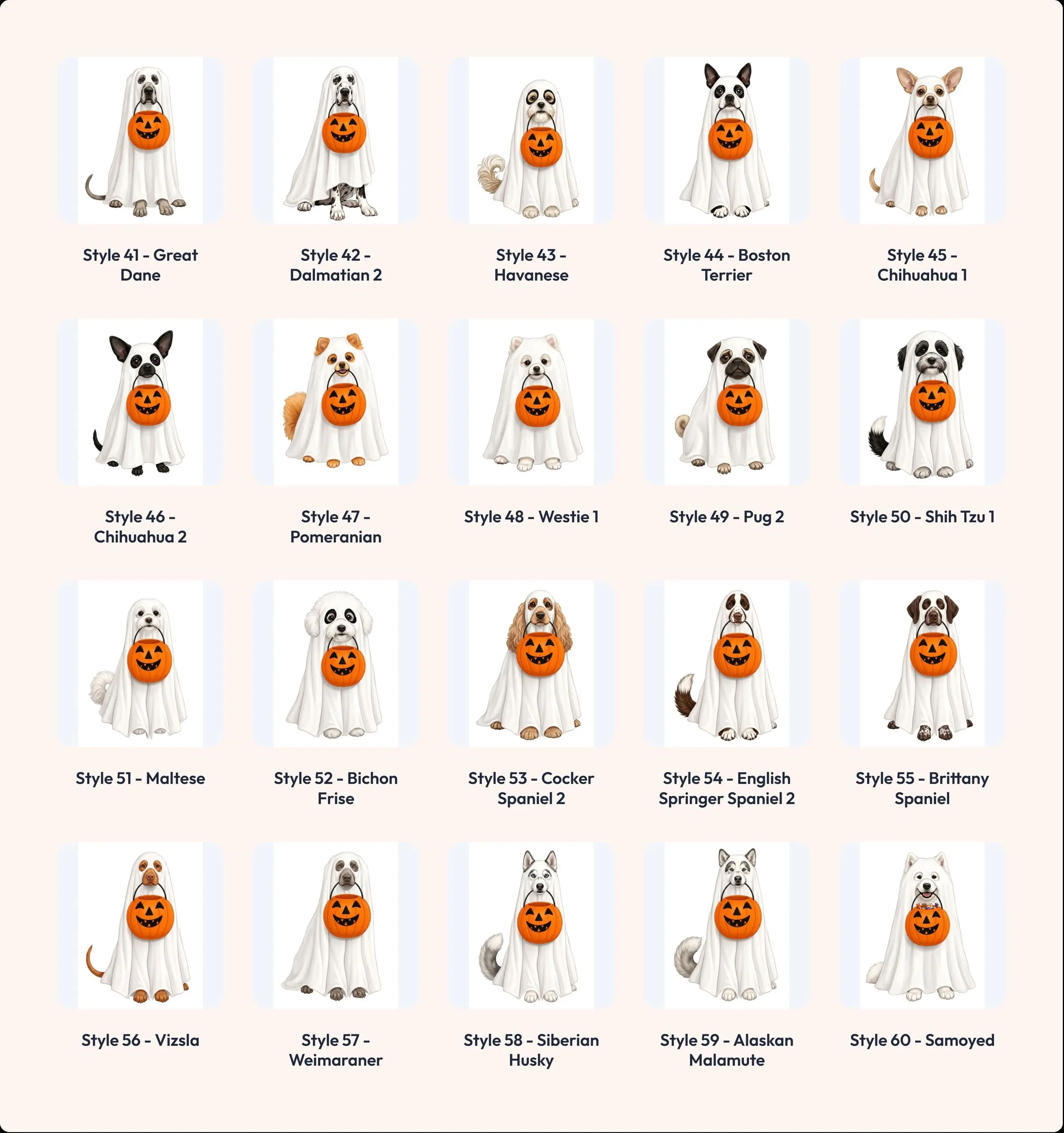 Comfort Colors Halloween Ghost Dog Pumpkin Shirt, 50+ Breeds Labrador Golden Retriever Frenchie Dachshund Gift Tee - photo 4