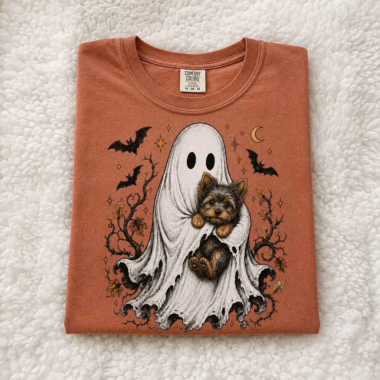 Comfort Colors Halloween Ghost Hugs Dogs T-Shirt, Cute Boo Dog Mom Tee, Fall Autumn Dog Lover Graphic Gift - photo 3